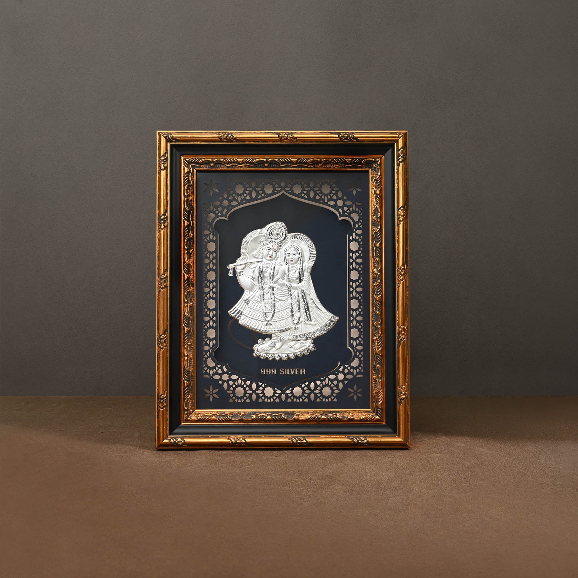 999 Silver Radha Krishna Wall Frame
