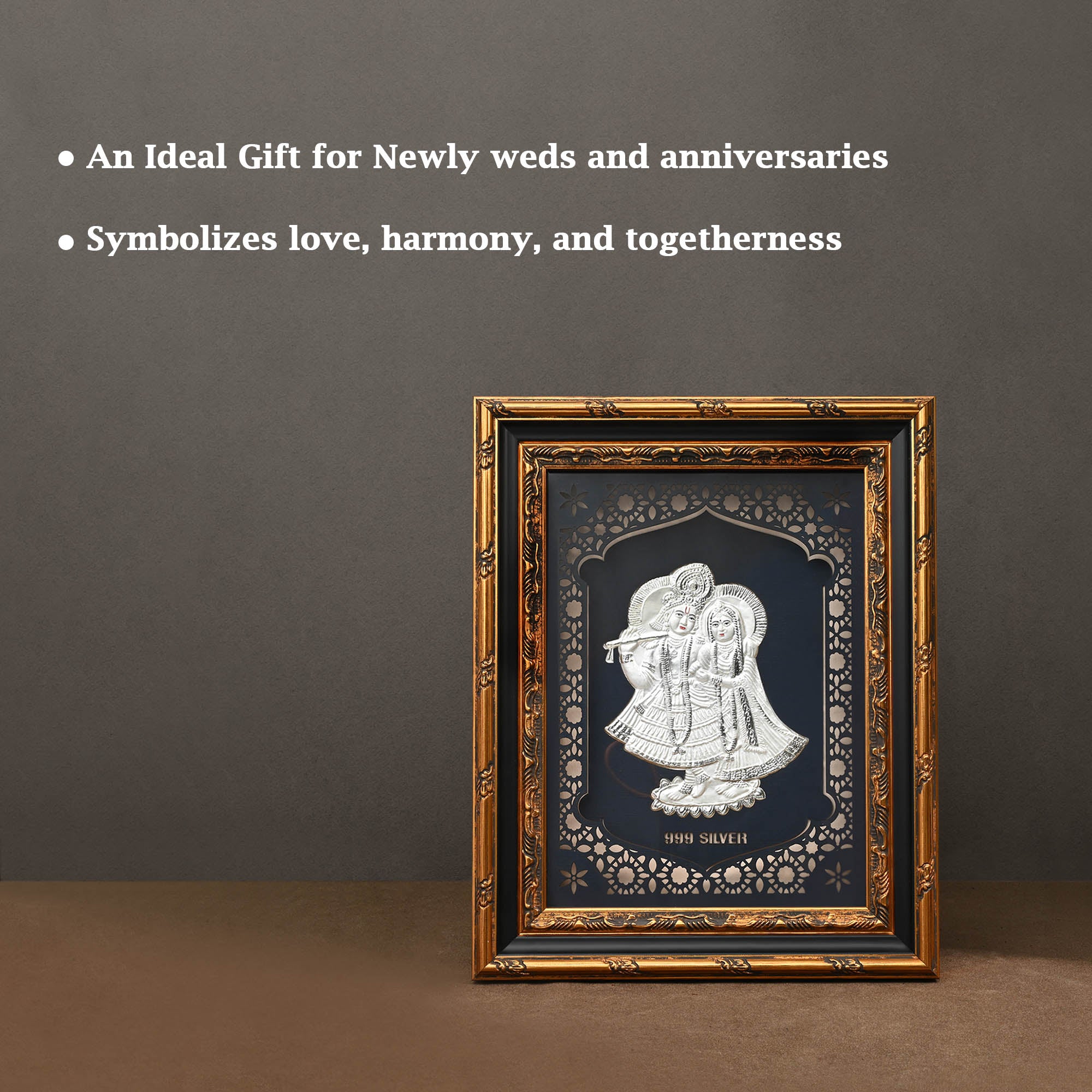 999 Silver Radha Krishna Wall Frame