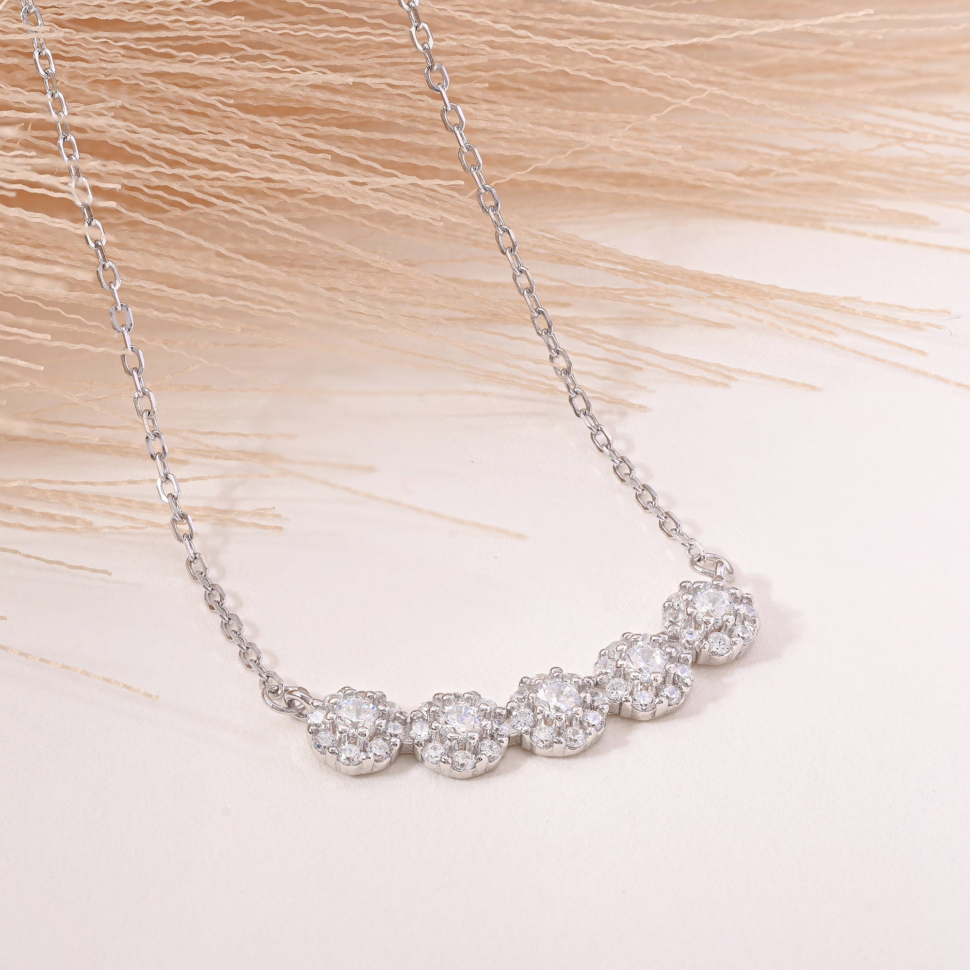 Cluster Studded Row Necklace