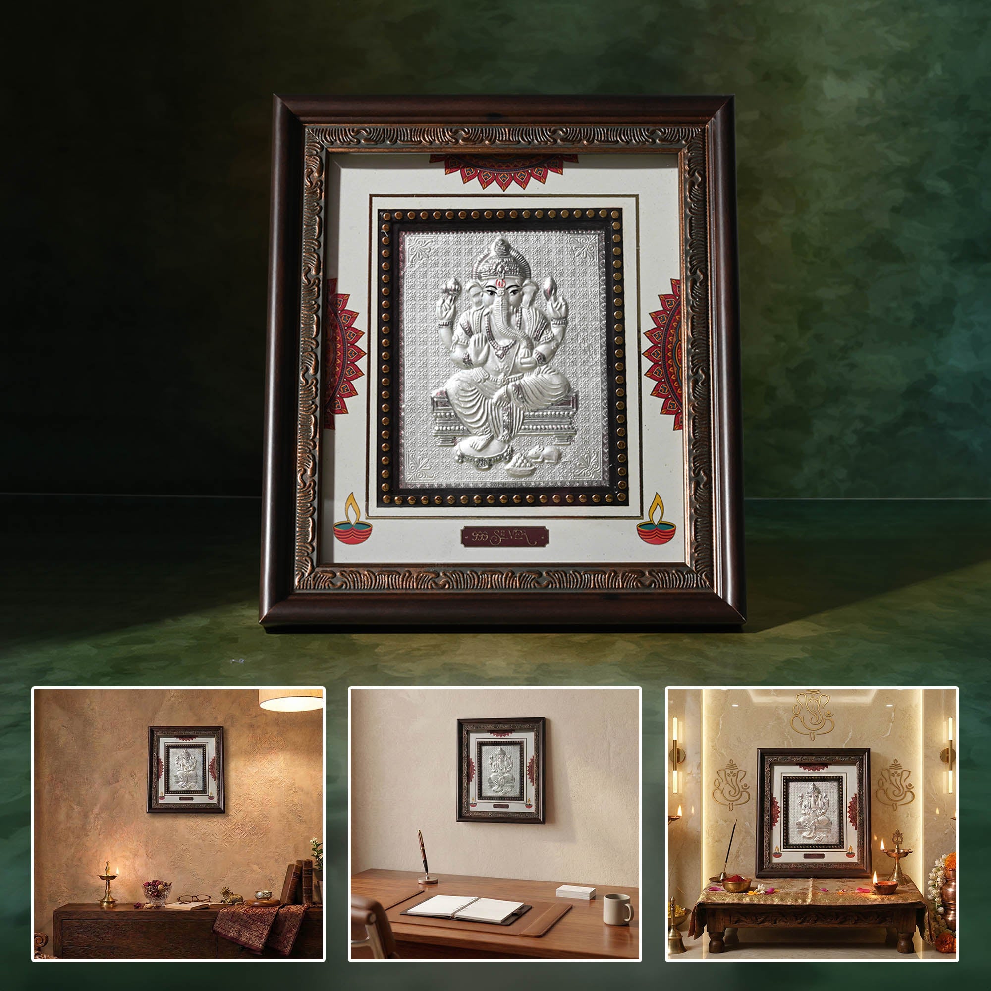 999 Silver Ganesh Decor Frame