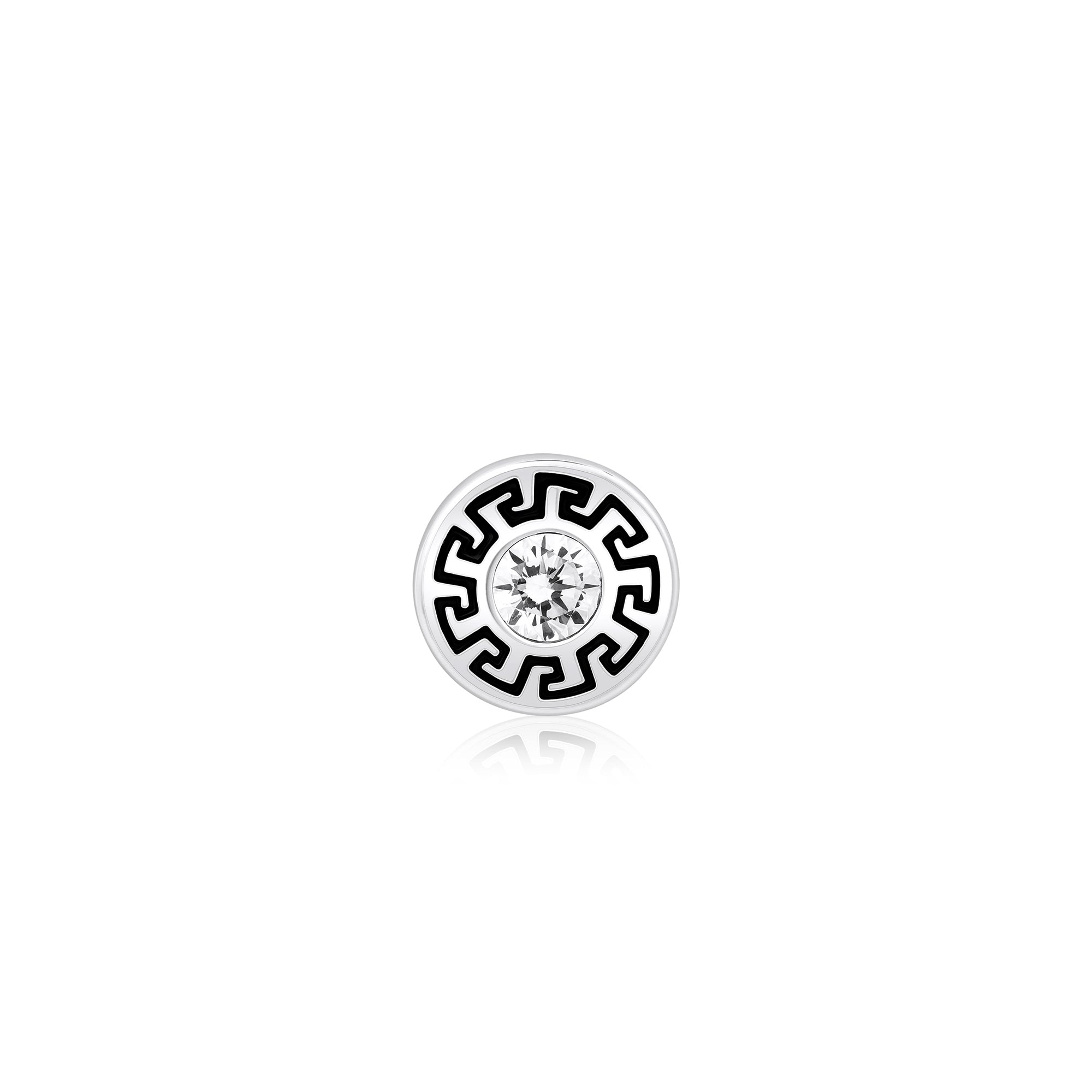 Greek Key Silver Studs