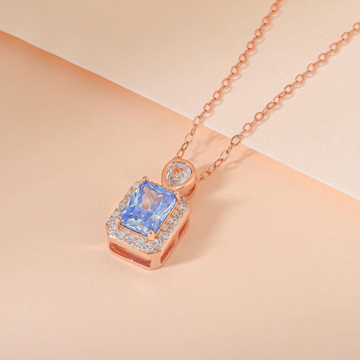 Blue Stone Silver Pendant Necklace Touch925 Silver Jewellery