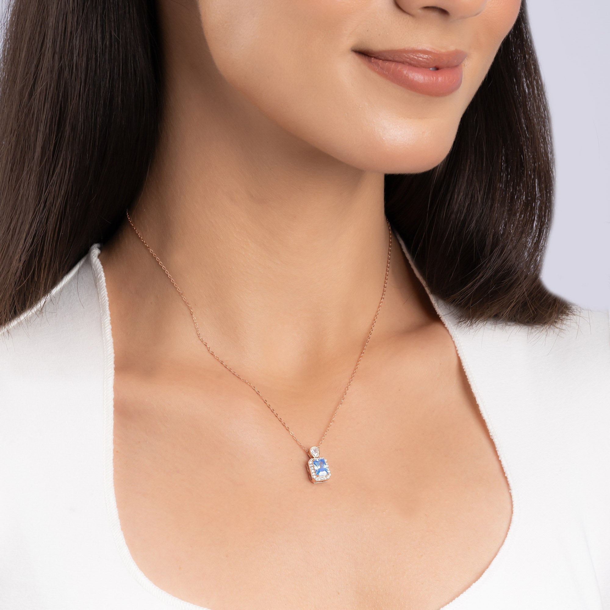 Blue Stone Pendant Necklace