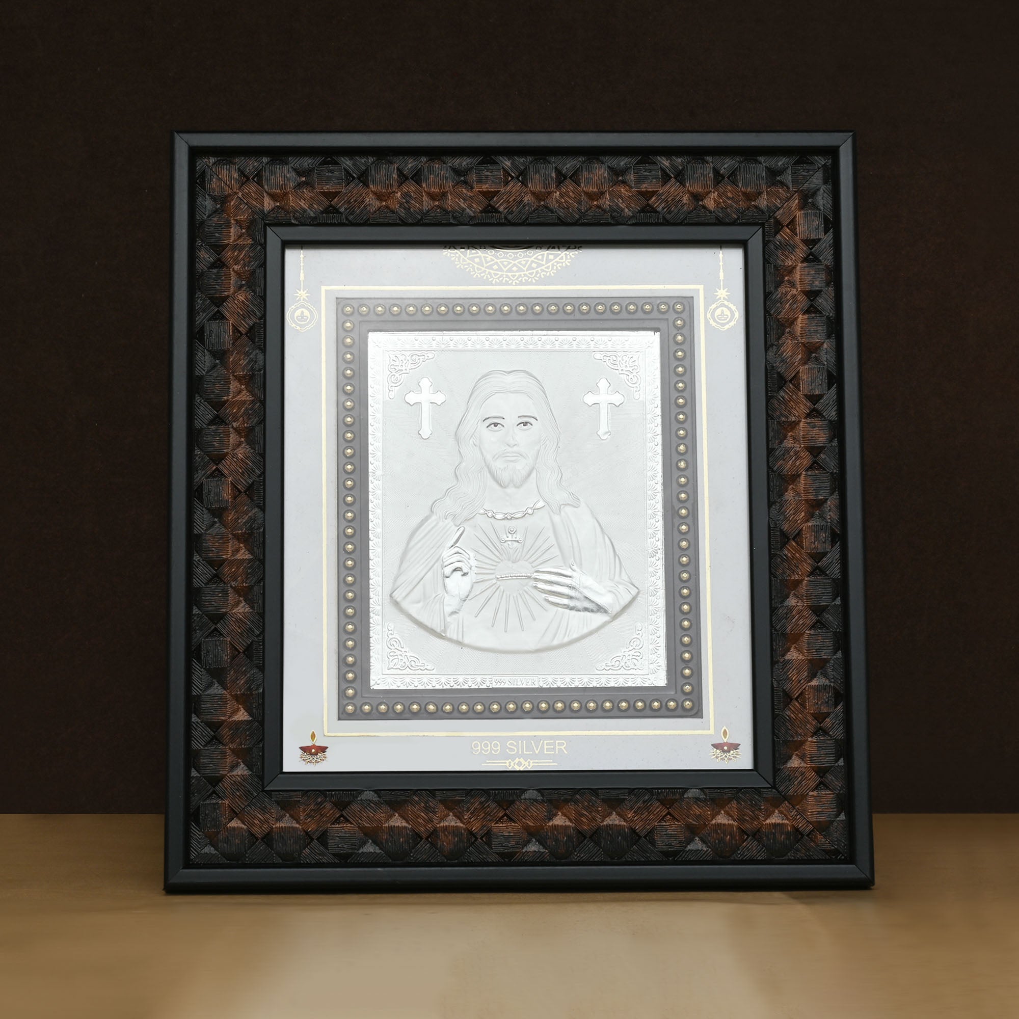 999 Silver Jesus Wall Frame