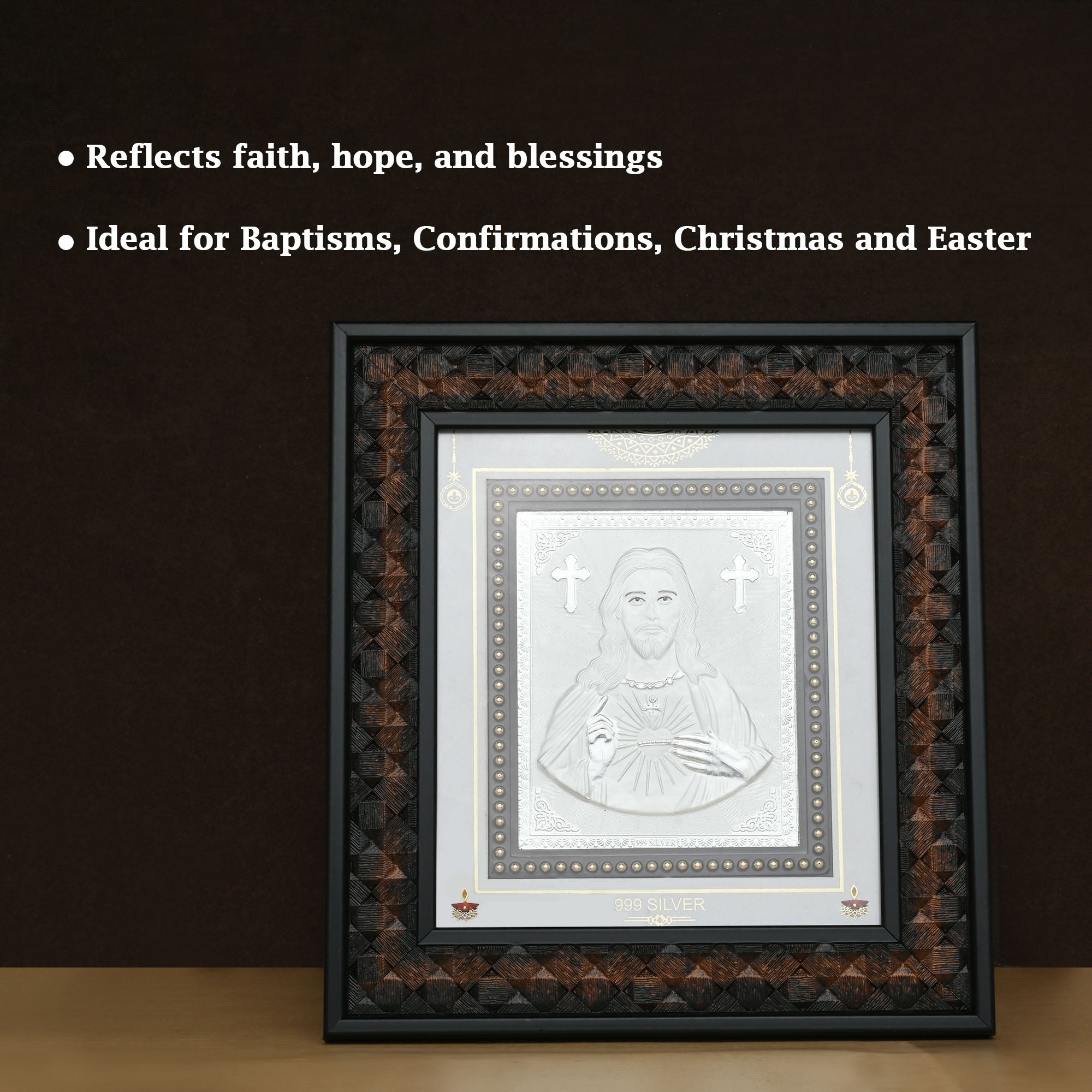 999 Silver Jesus Wall Frame