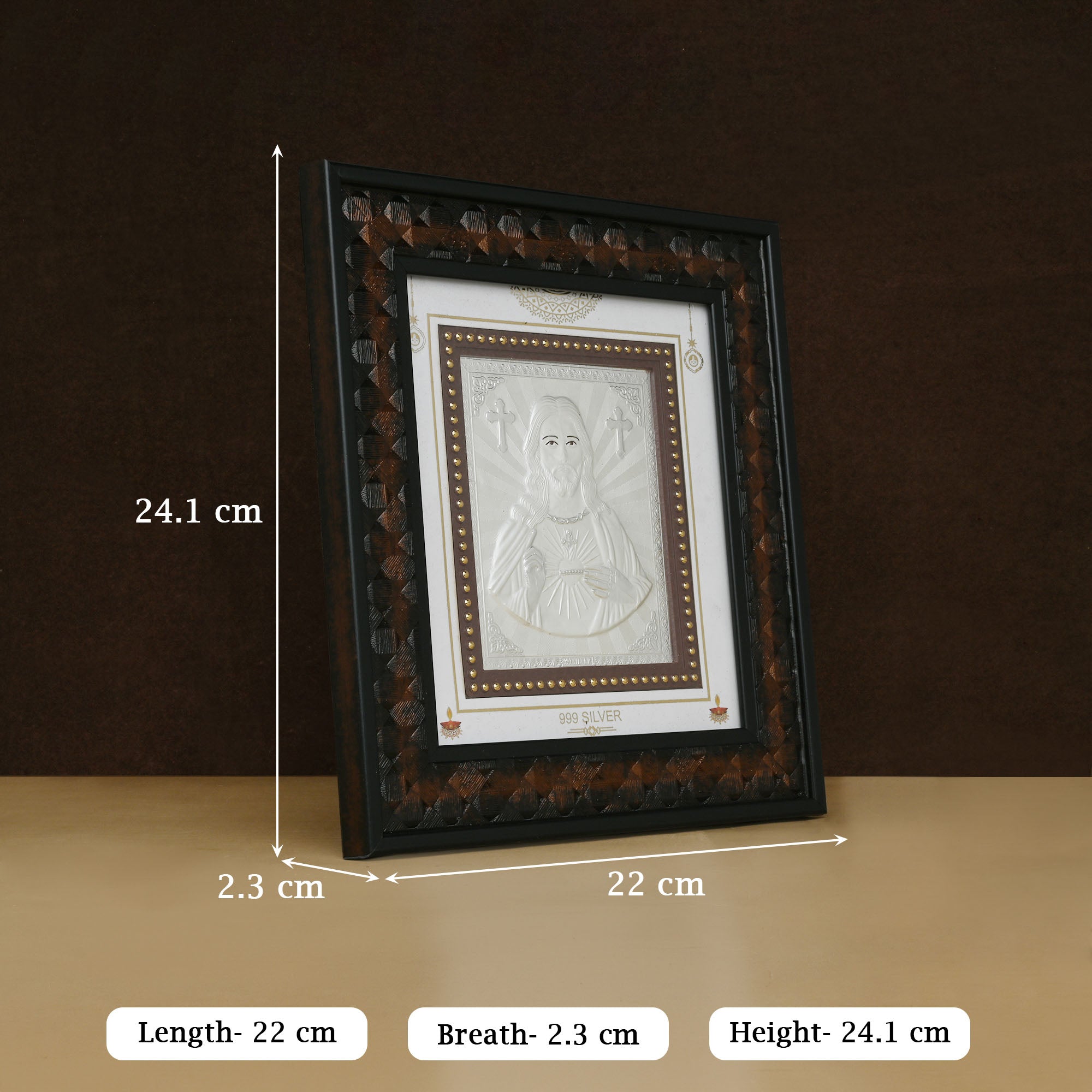 999 Silver Jesus Wall Frame