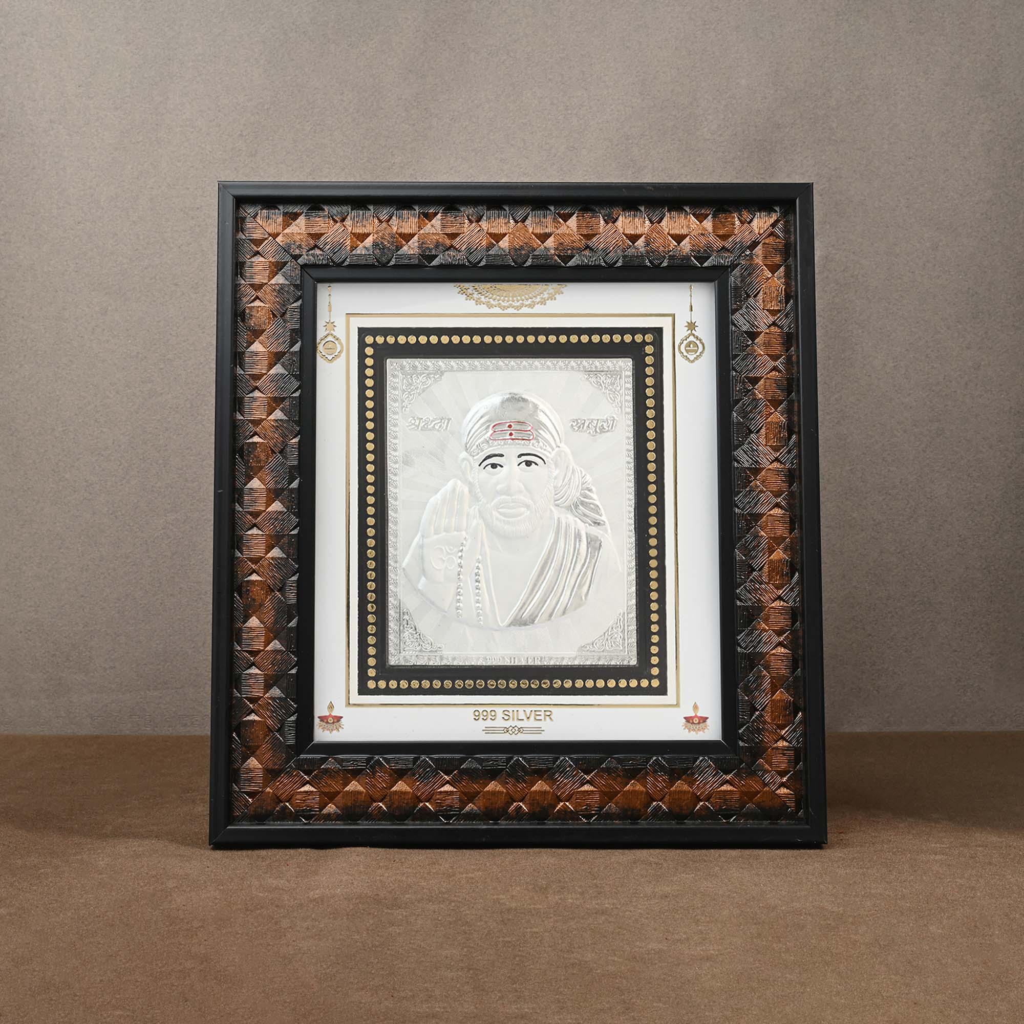999 Silver Sai Baba Wall Frame