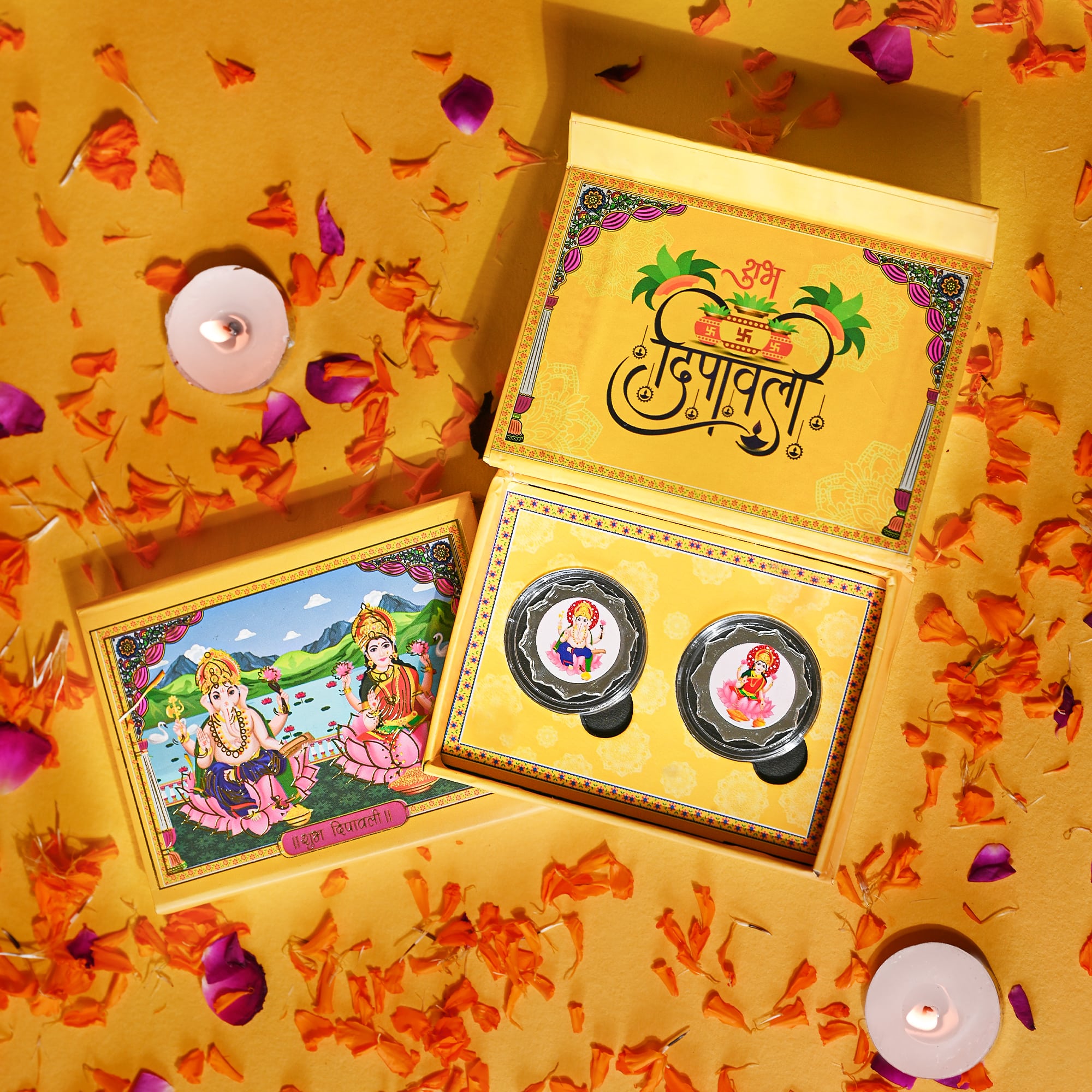 Pure 999 Silver Lakshmi Ganesh Coin Set