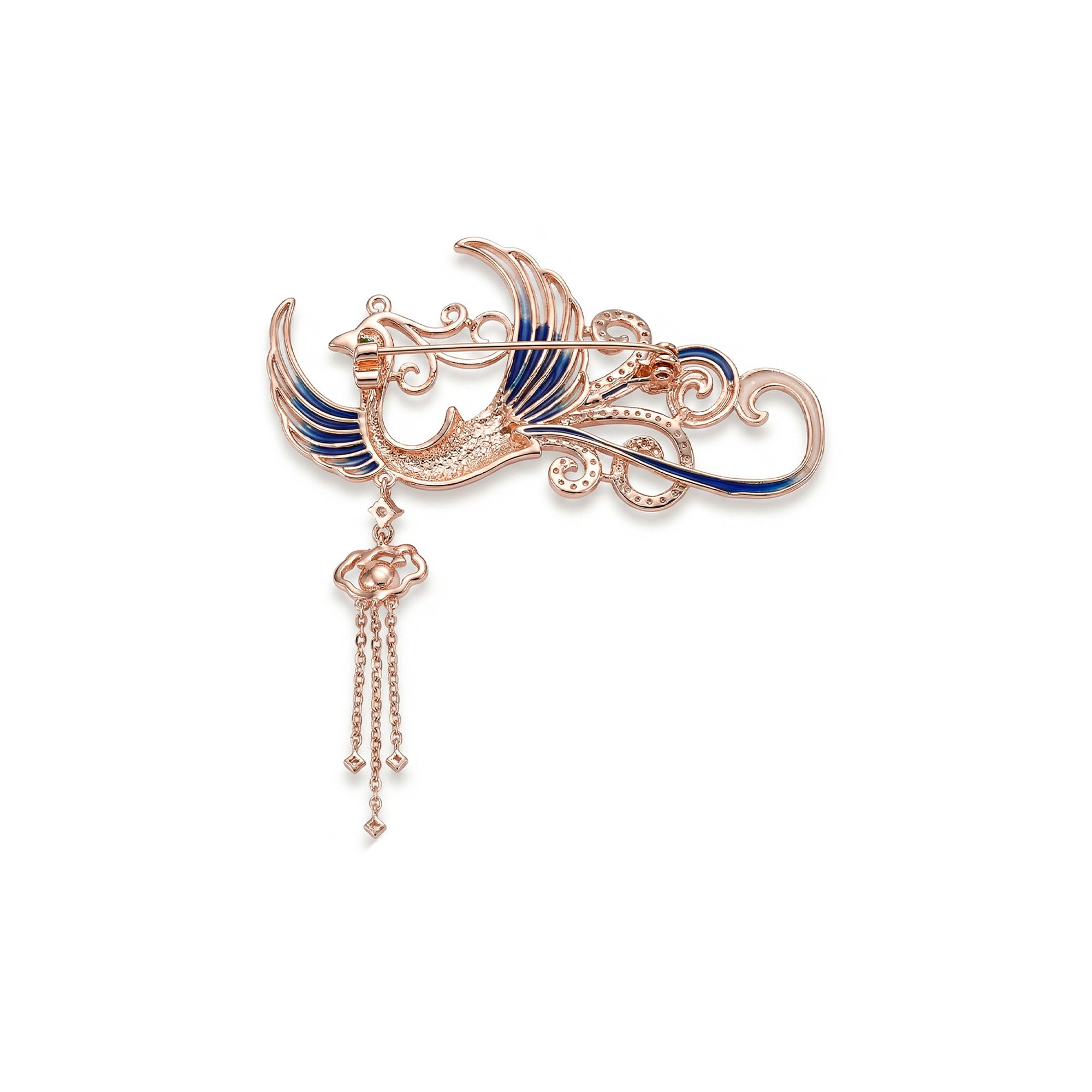 Blue Bird Pearl Brooch