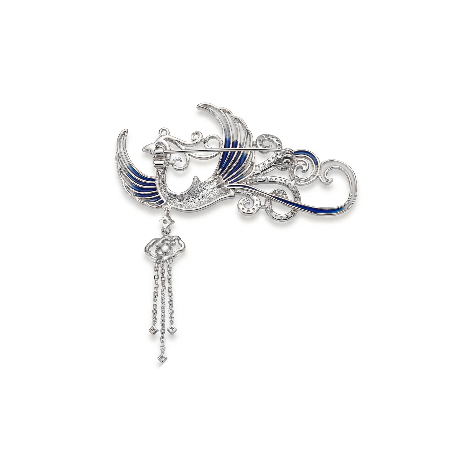 Blue Bird Pearl Brooch