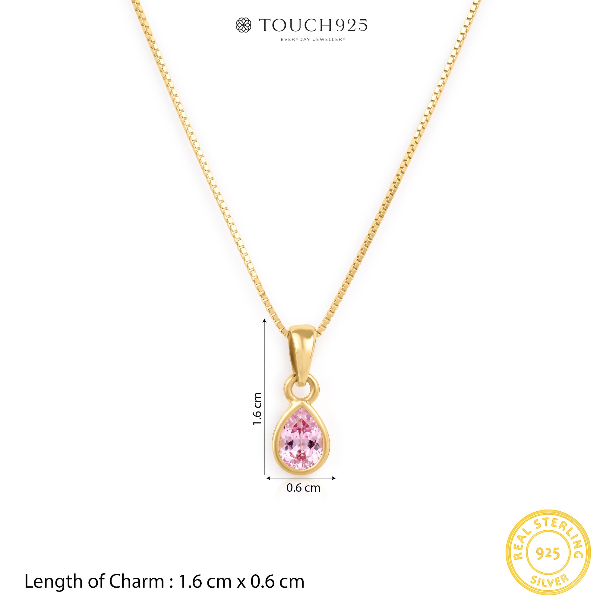 October Birthstone Silver Necklace