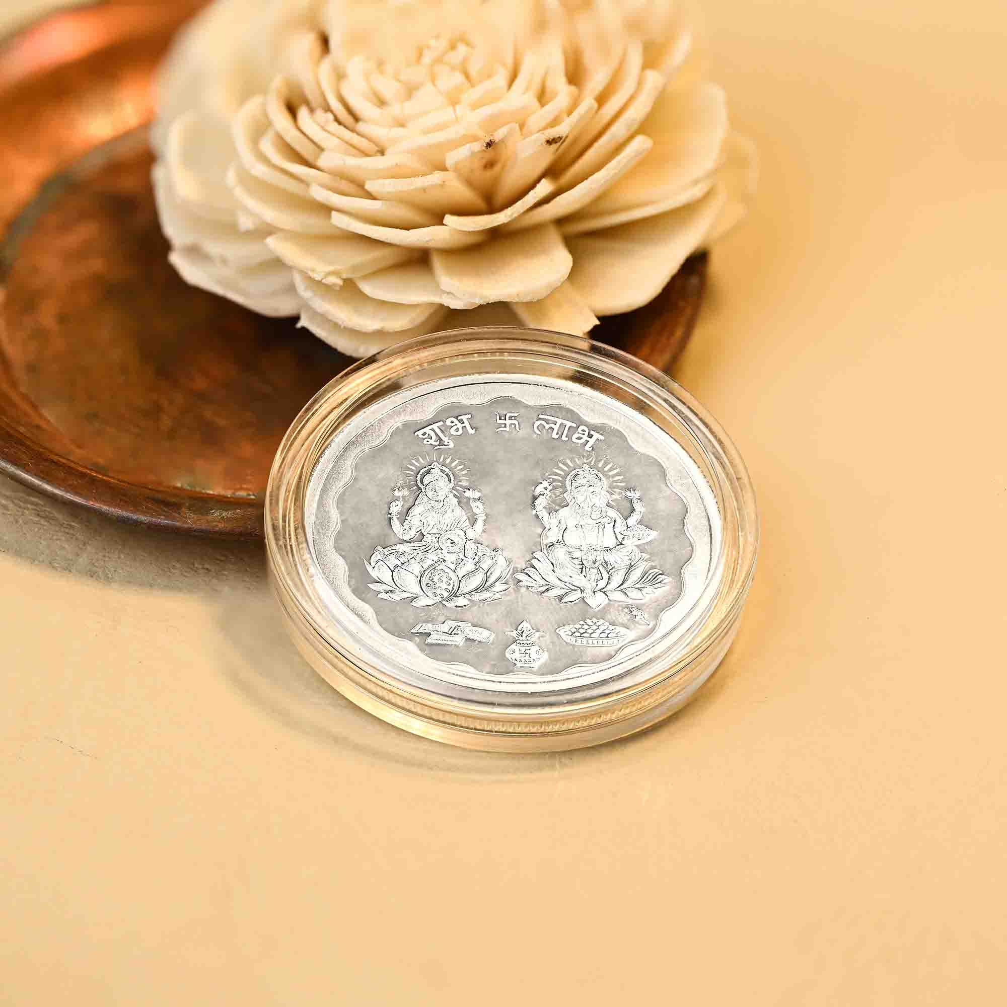 999 Silver Ganesh and Laxmi Coin - 20g