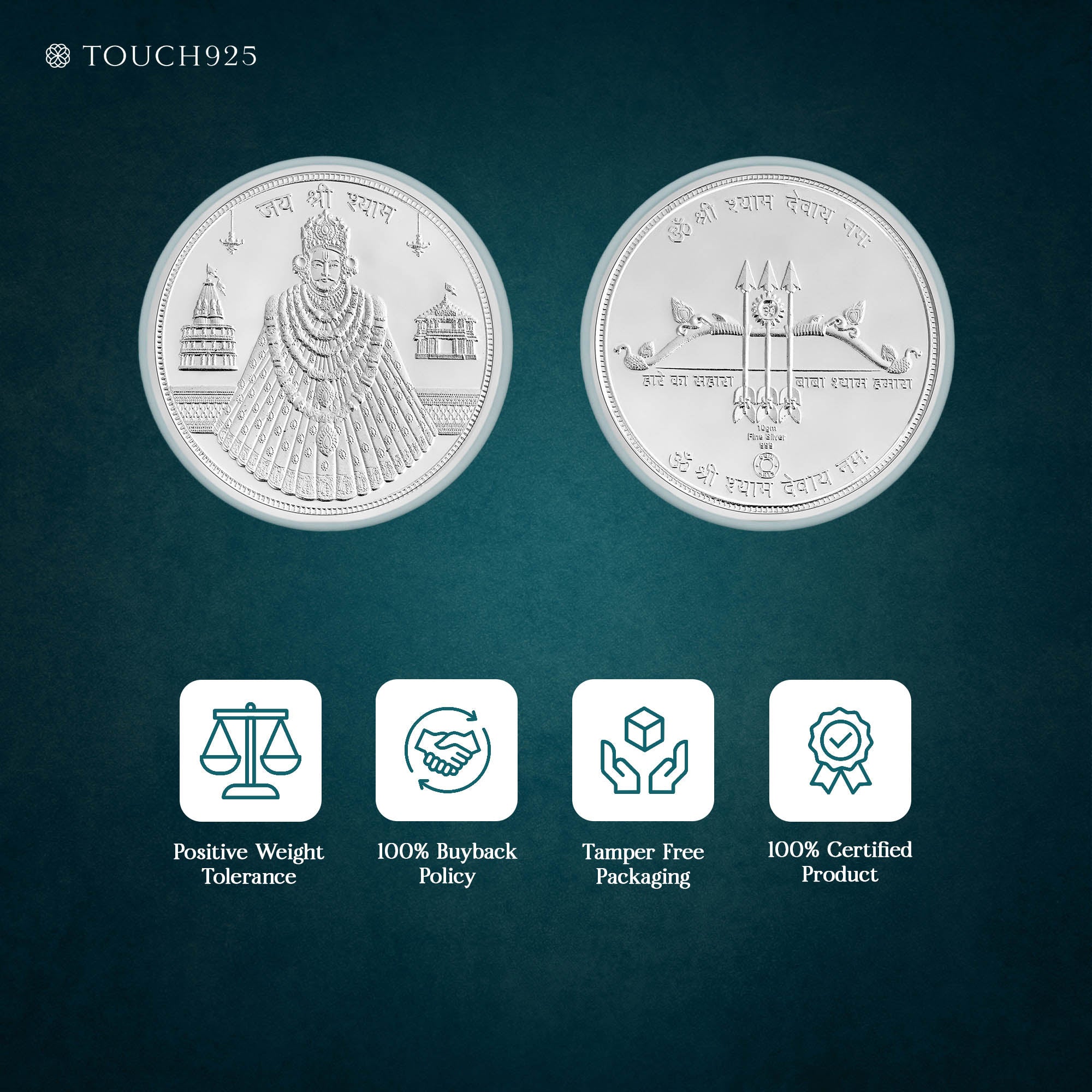 10g Shyam Baba Pure 999 Silver Coin