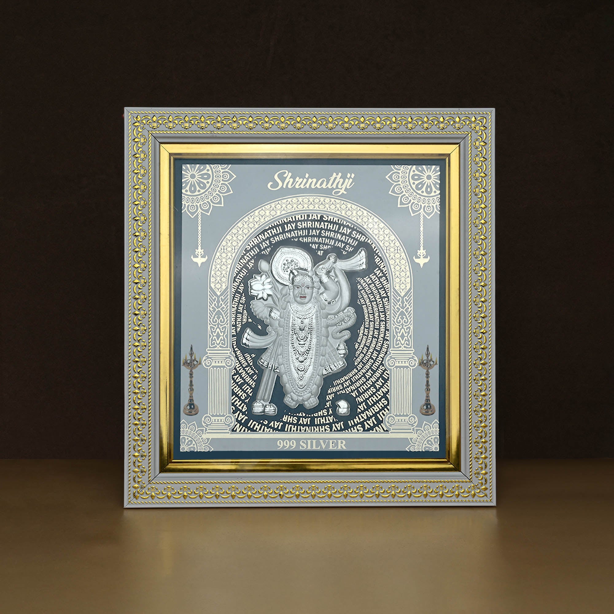 999 Silver Shrinathji Wall Frame