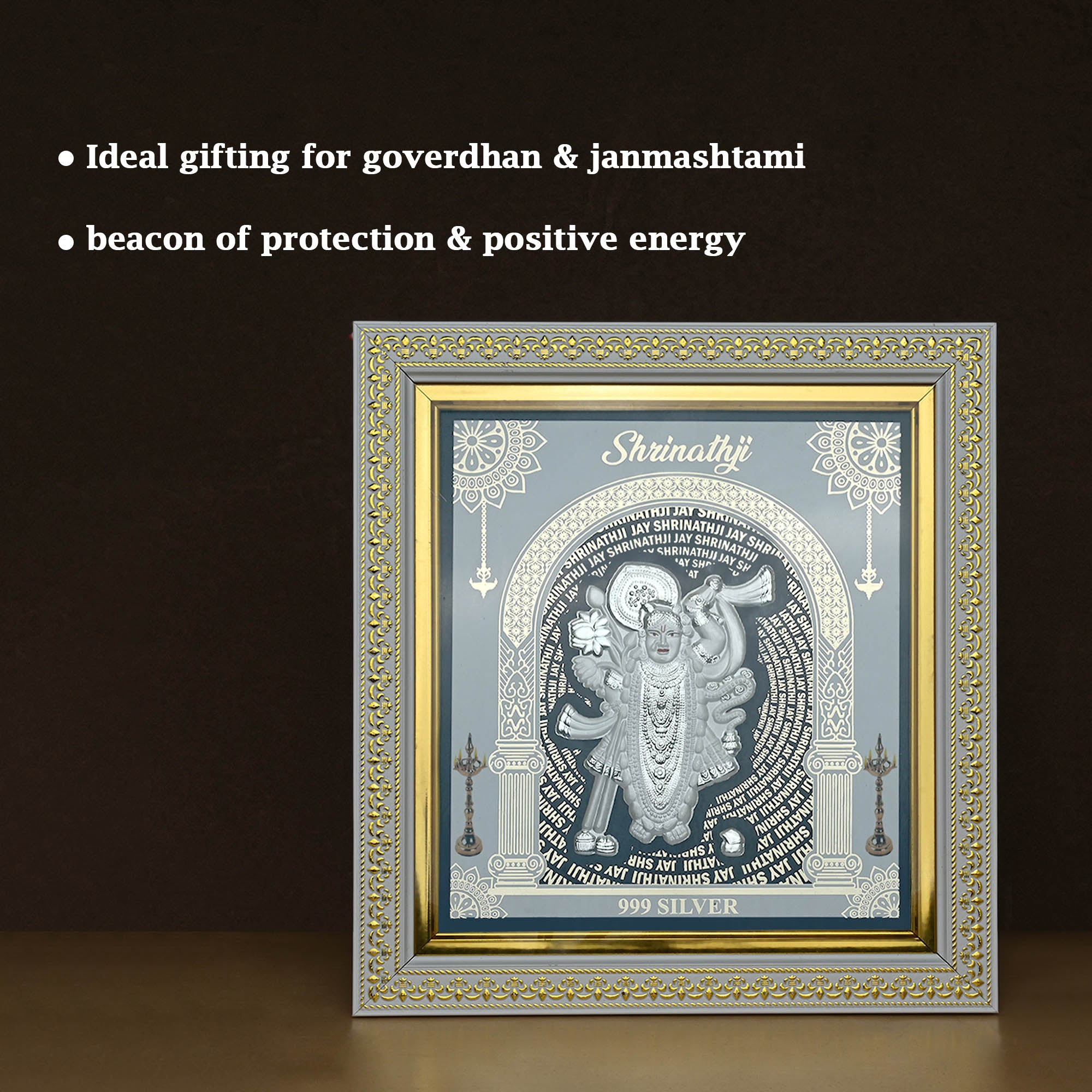 999 Silver Shrinathji Wall Frame