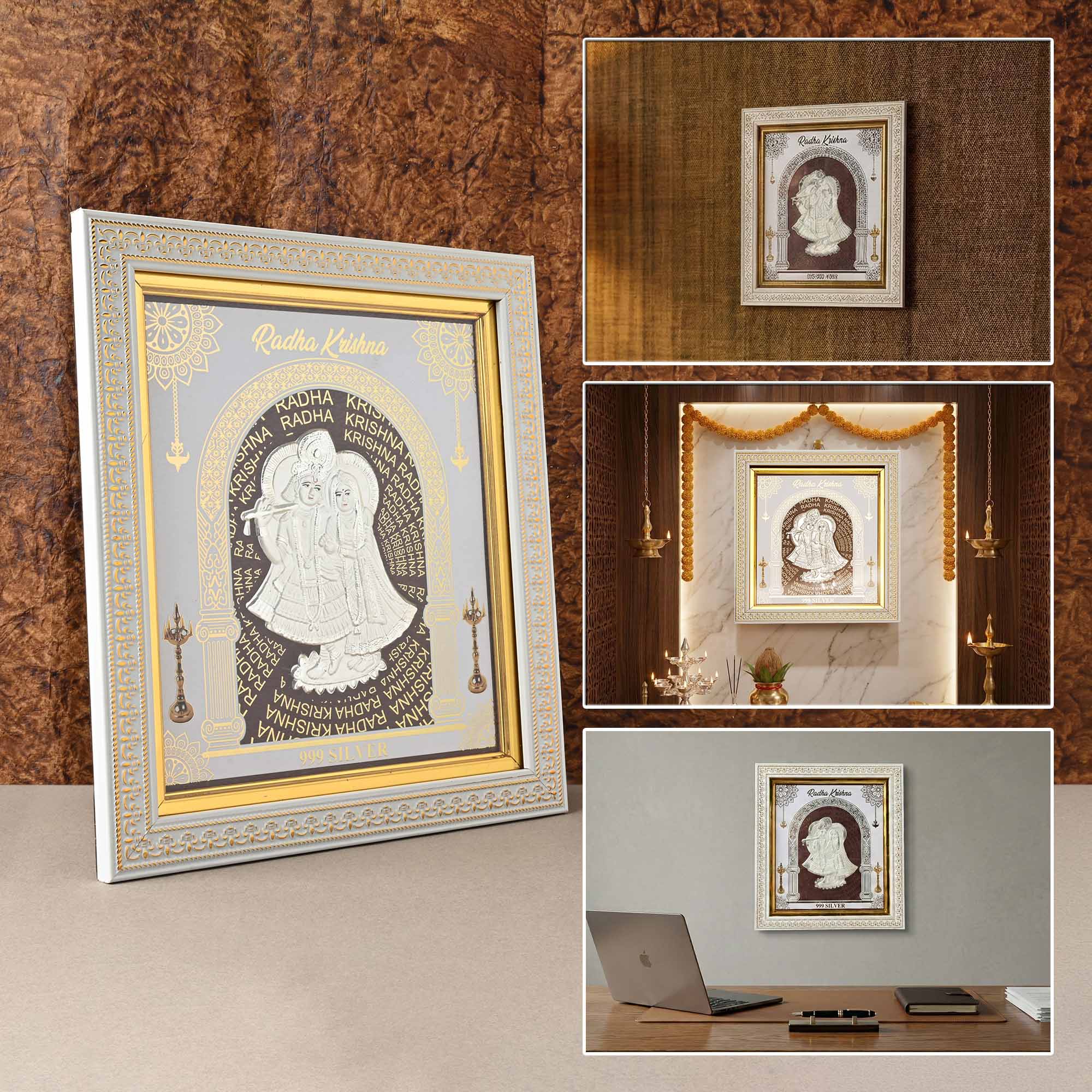 999 Silver Radha Krishna Frame