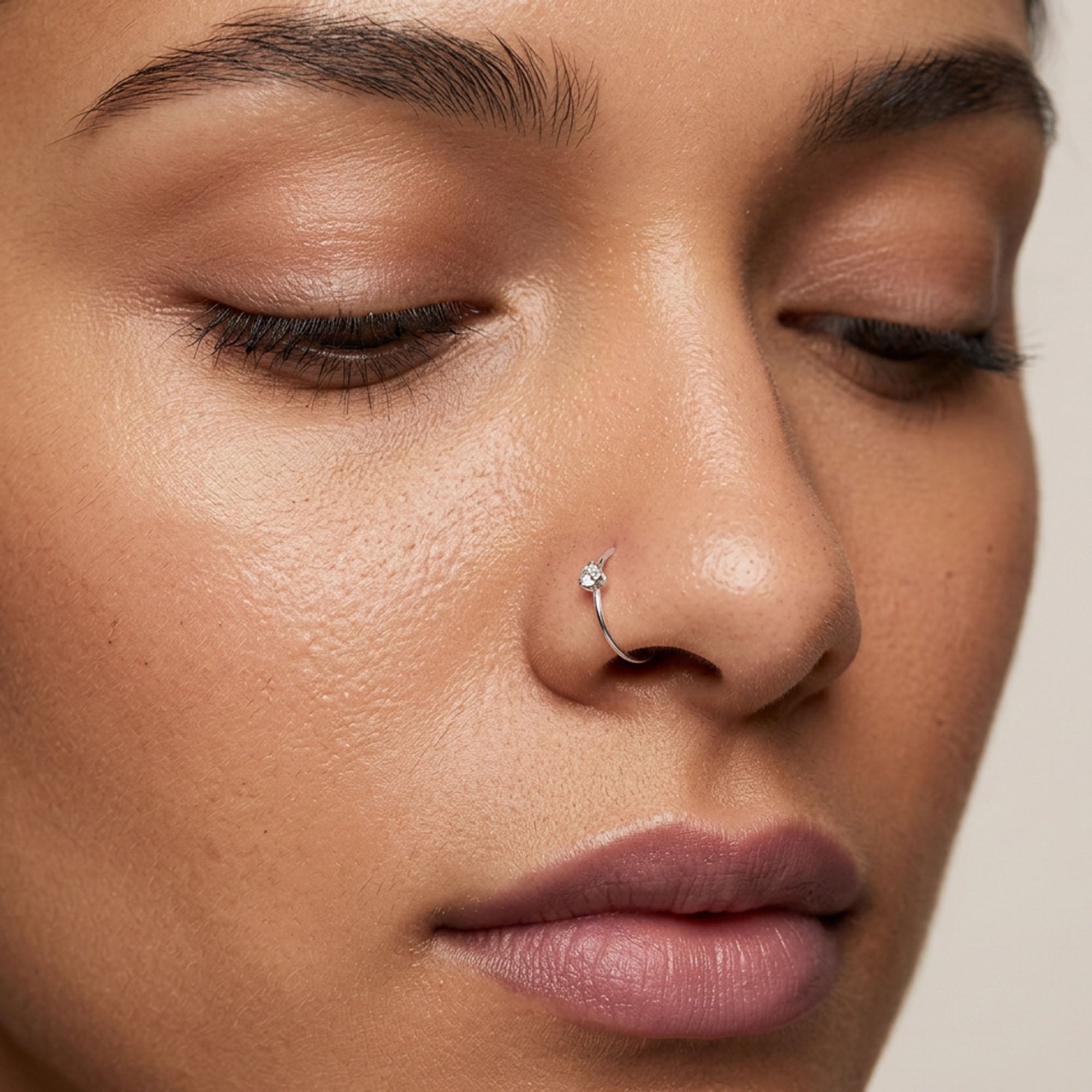 Minimalist Single Stone Nose Ring