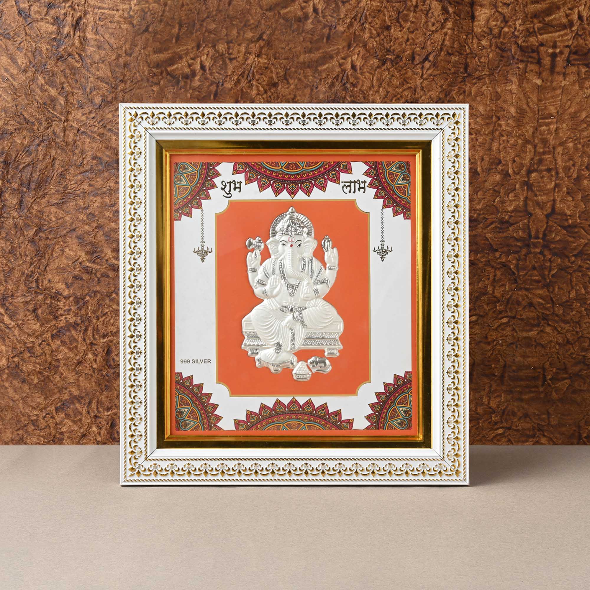 999 Silver Ganesh Wall Frame