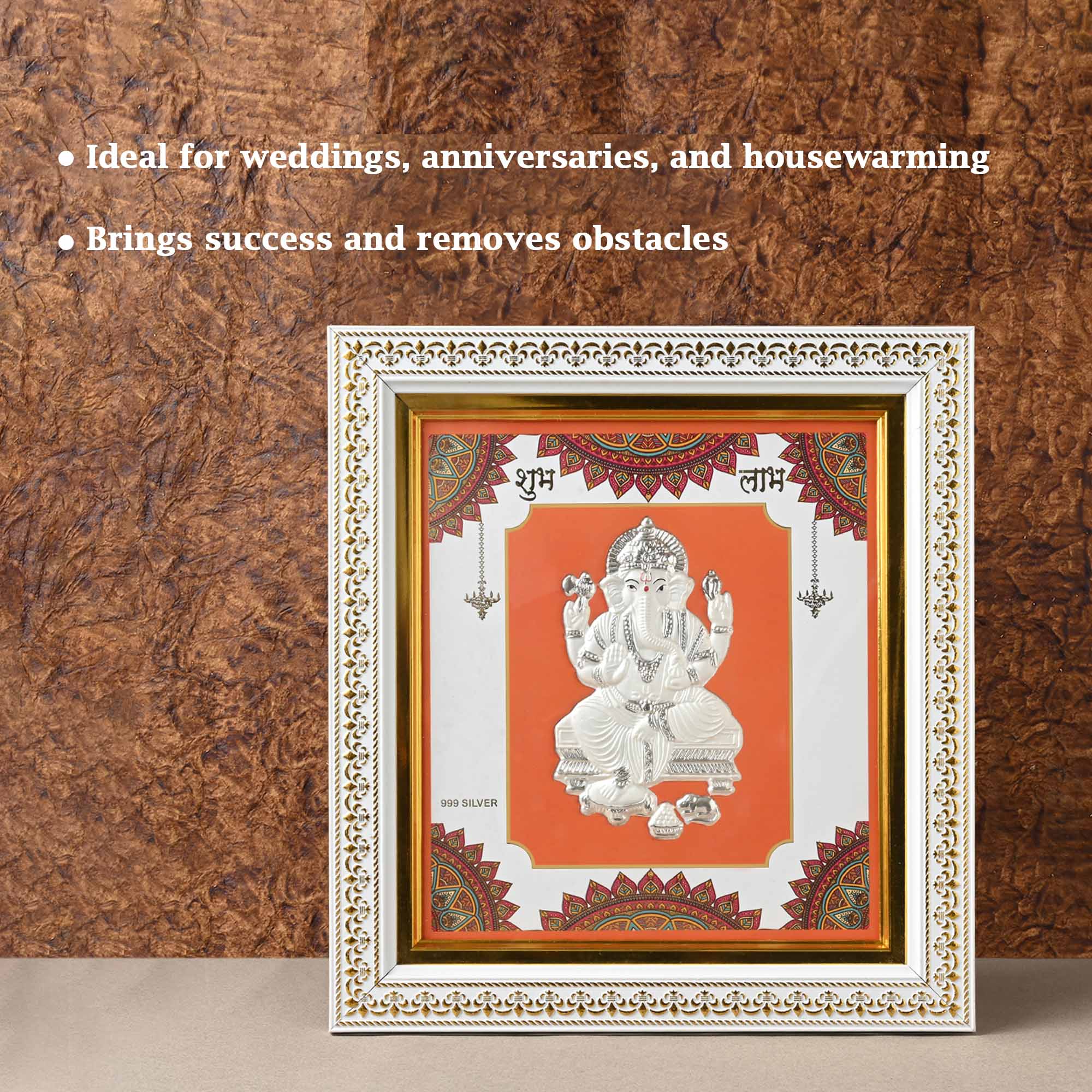 999 Silver Ganesh Wall Frame