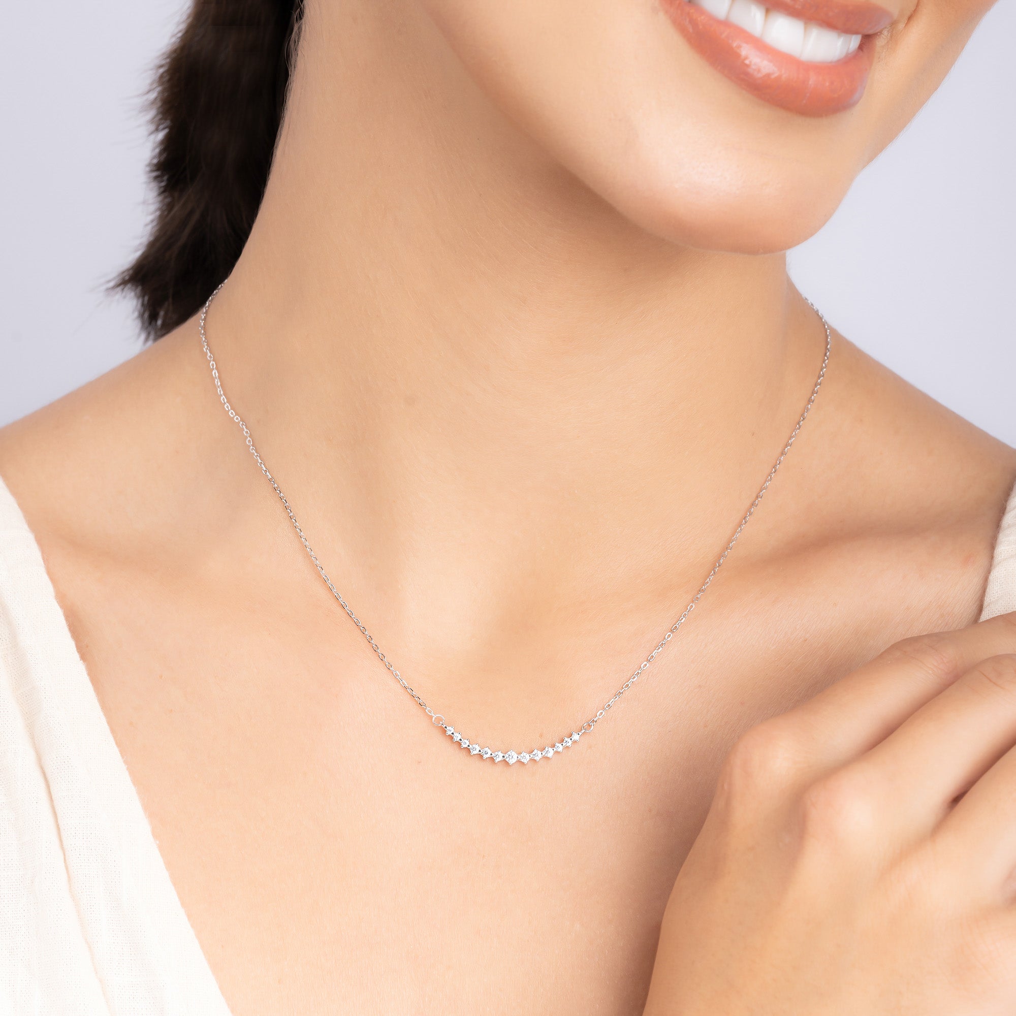 Curved Stone Bar Necklace