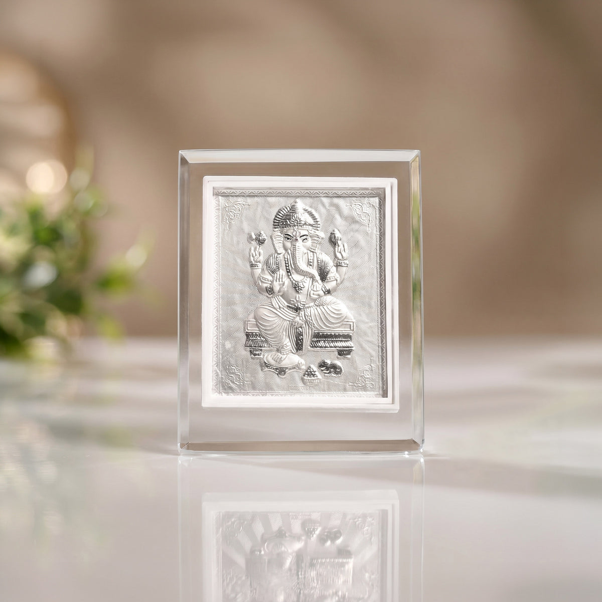 999 Silver Ganesh Ji Idol Frame