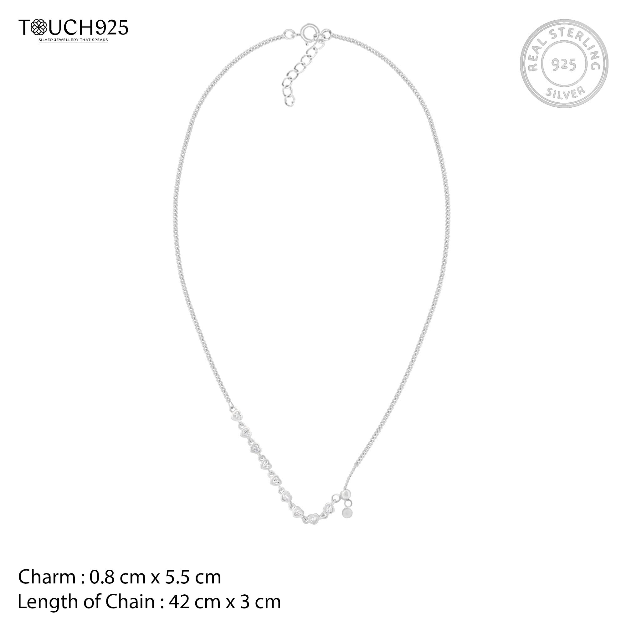 Heart Link Stone Necklace