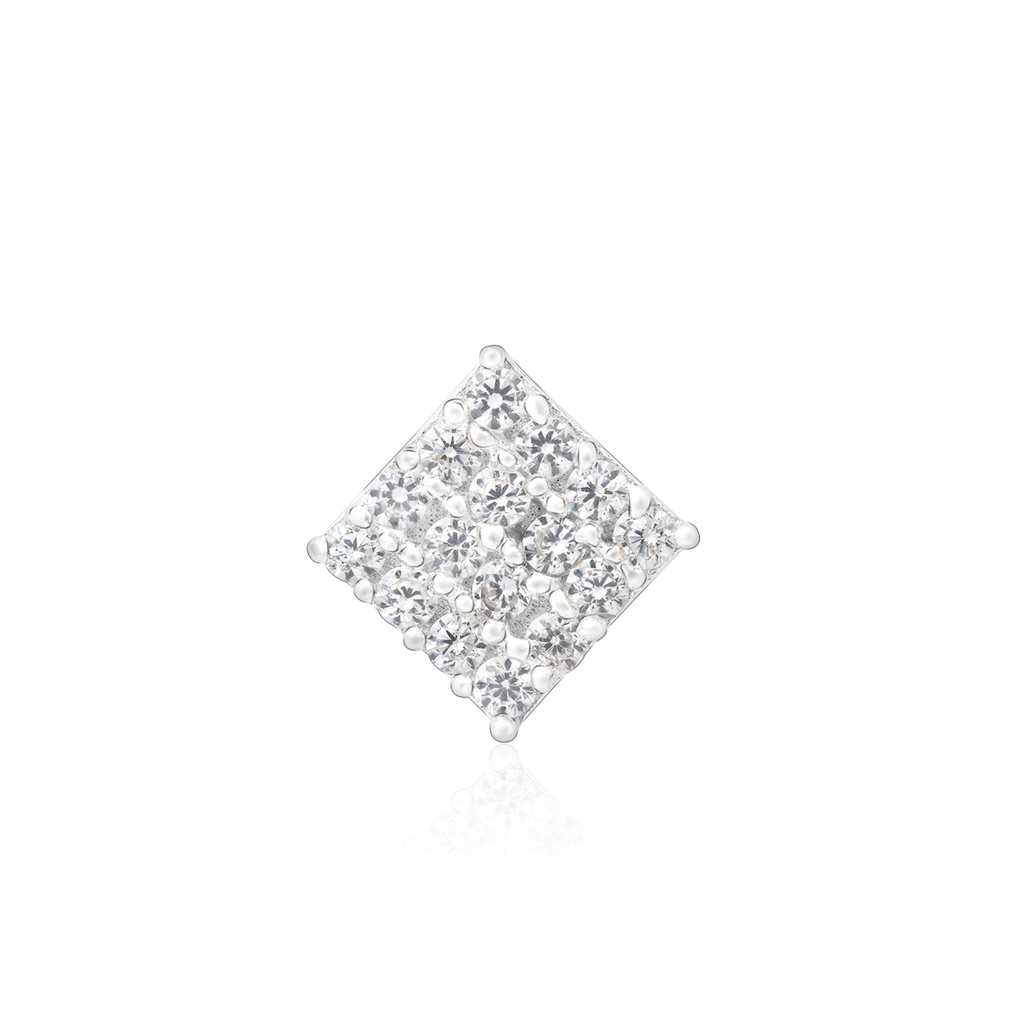Diamond Cluster Silver Nose Pin