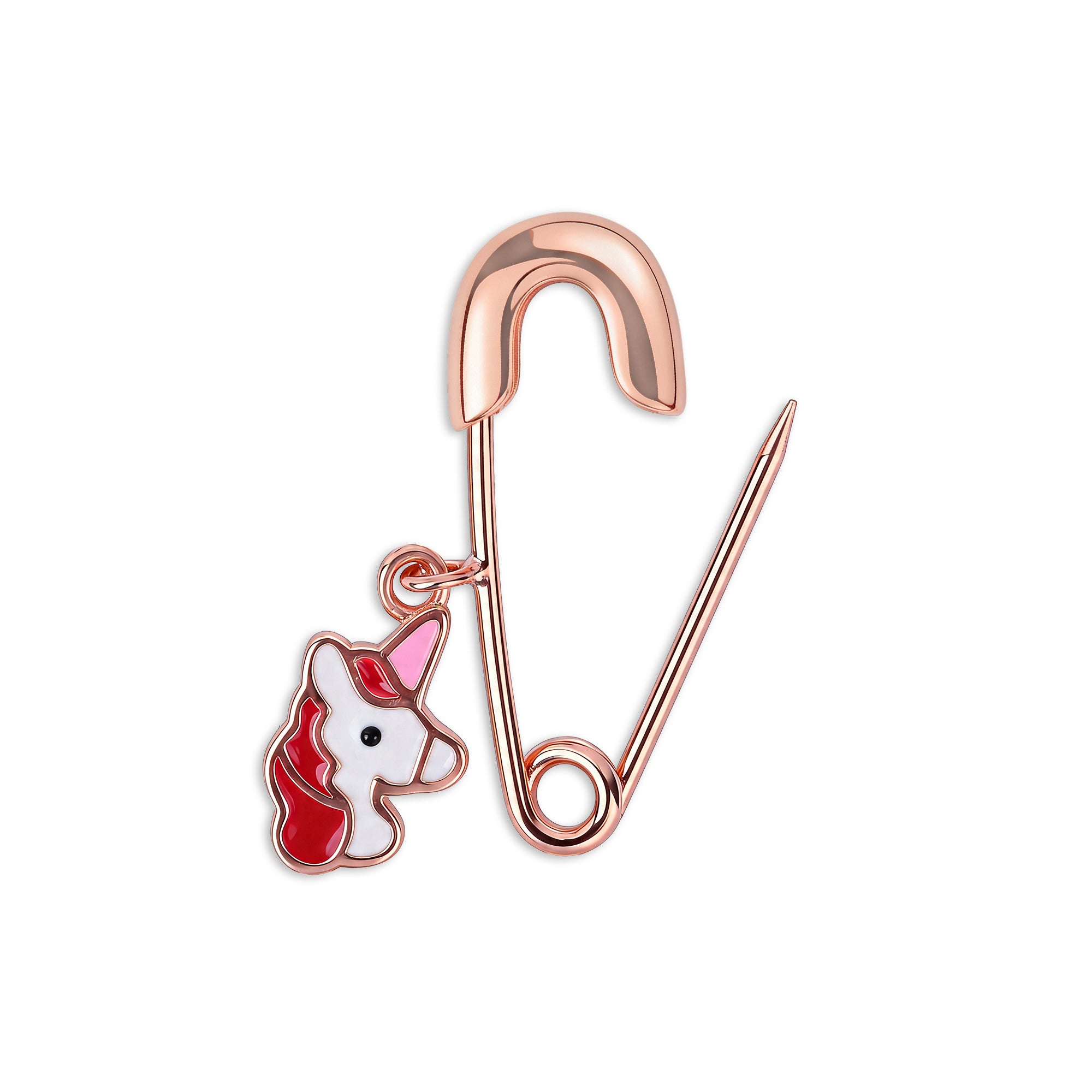 Rose Gold Unicorn Kids Safety Pin
