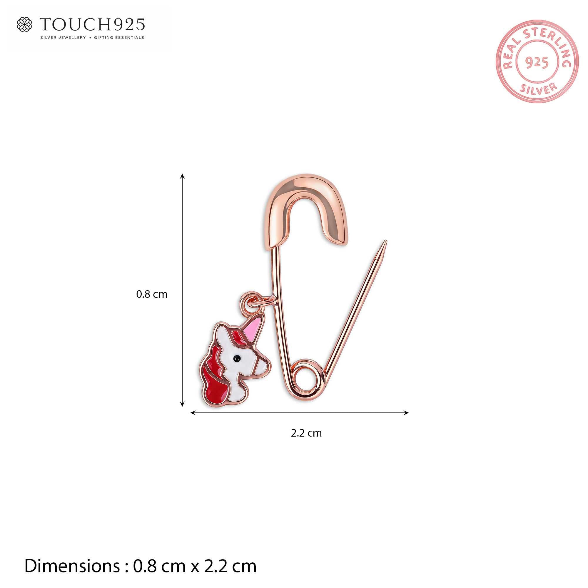 Rose Gold Unicorn Kids Safety Pin