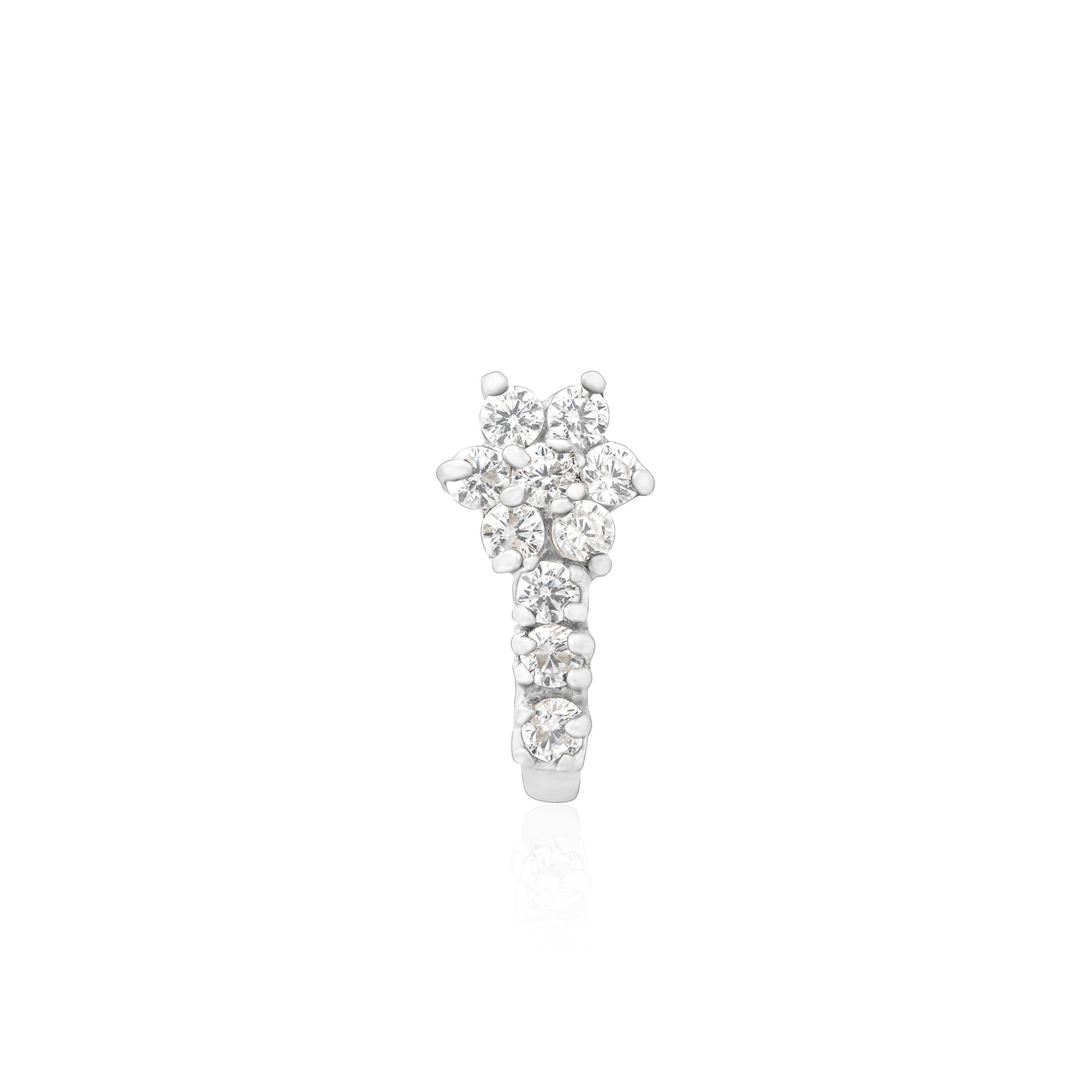 Floral Drop Silver Nose Pin