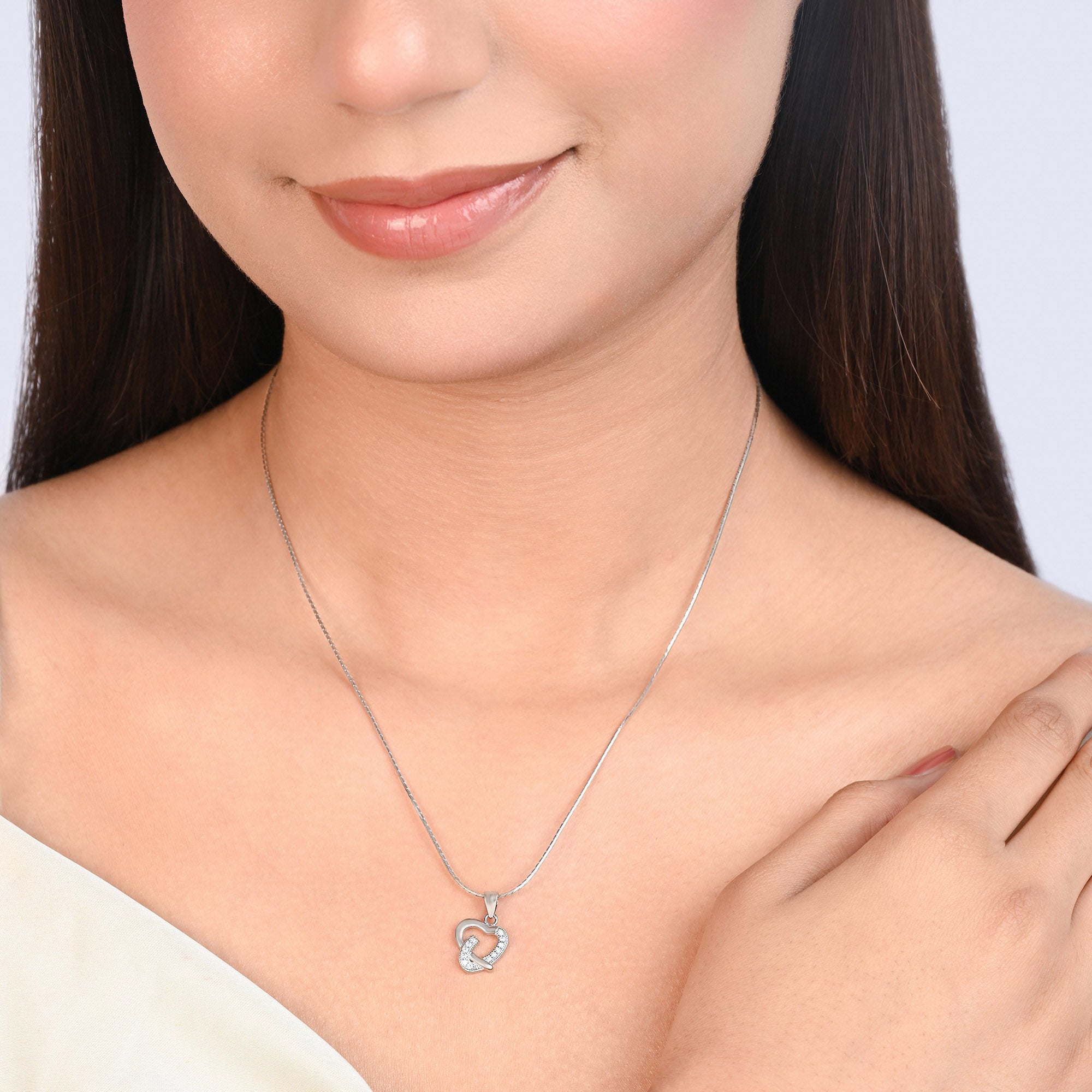 Soft Wrap Heart Silver Pendant