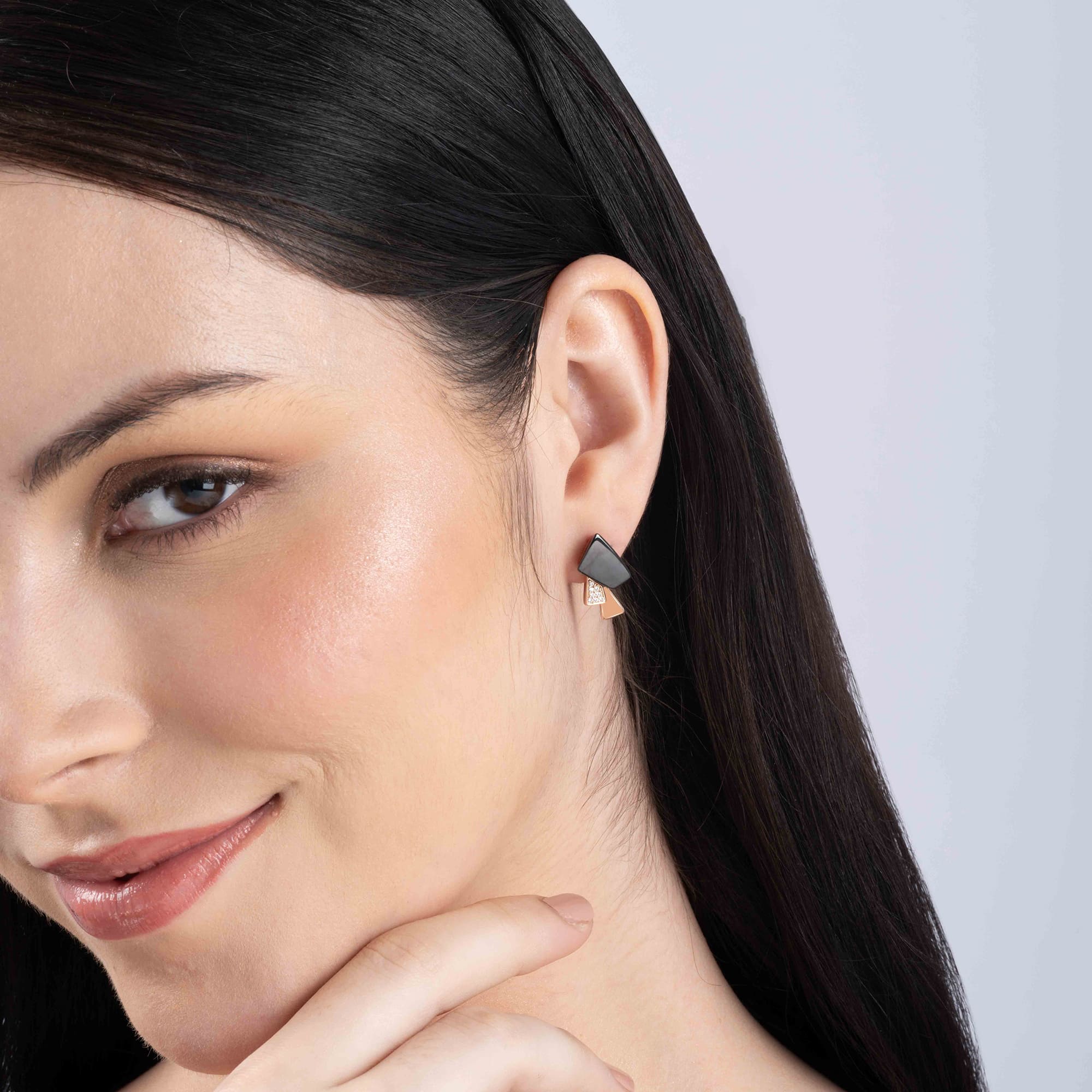 Enamel Asymmetric Earrings