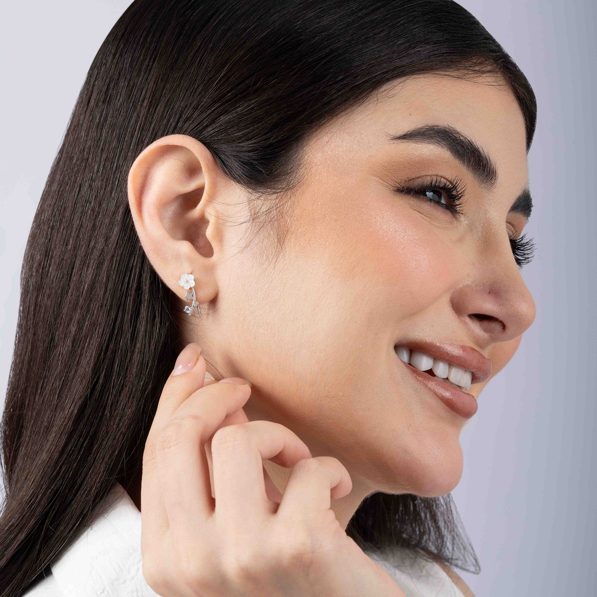 Floral Stem Leaf Earrings