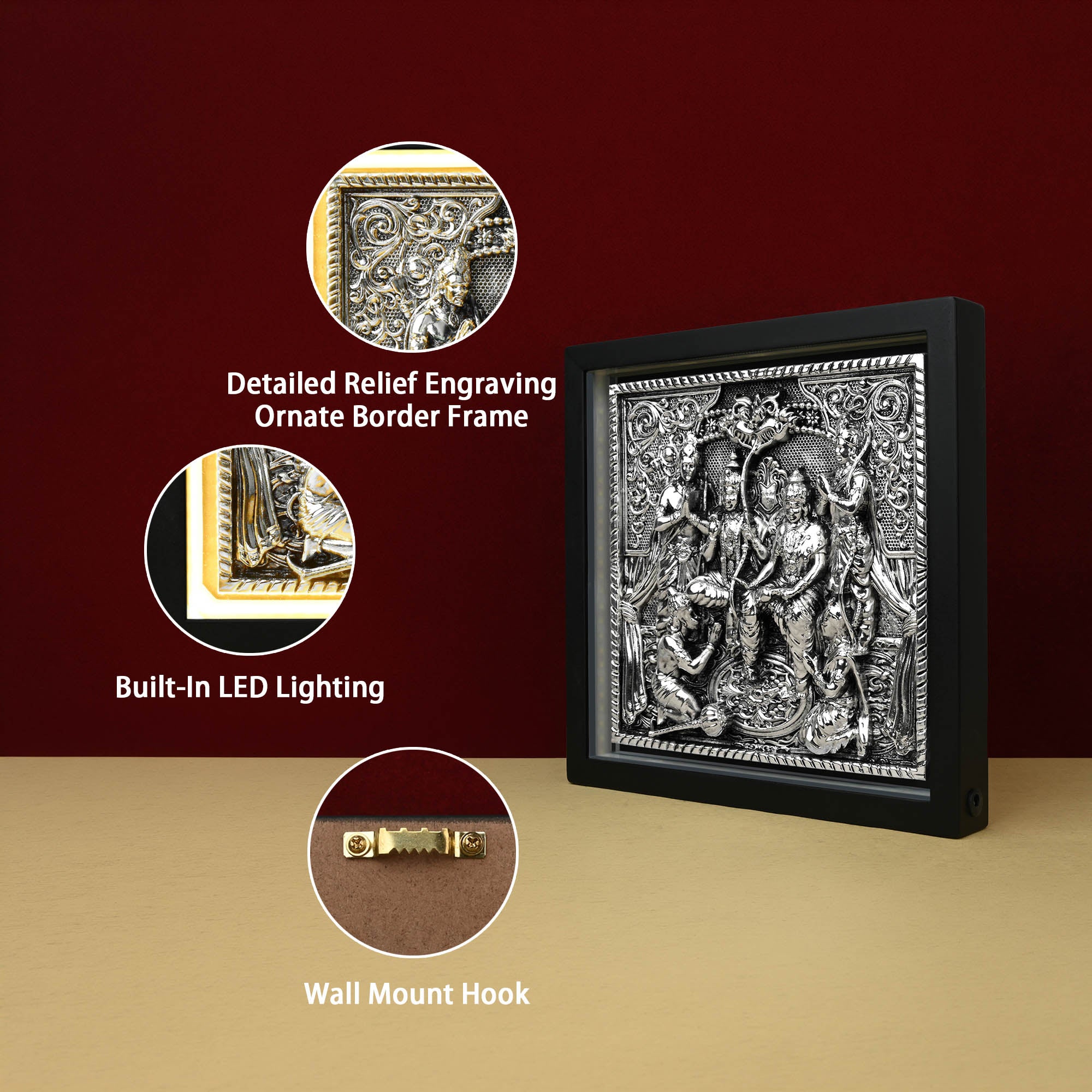 999 Silver Plated Ram Darbar LED Frame