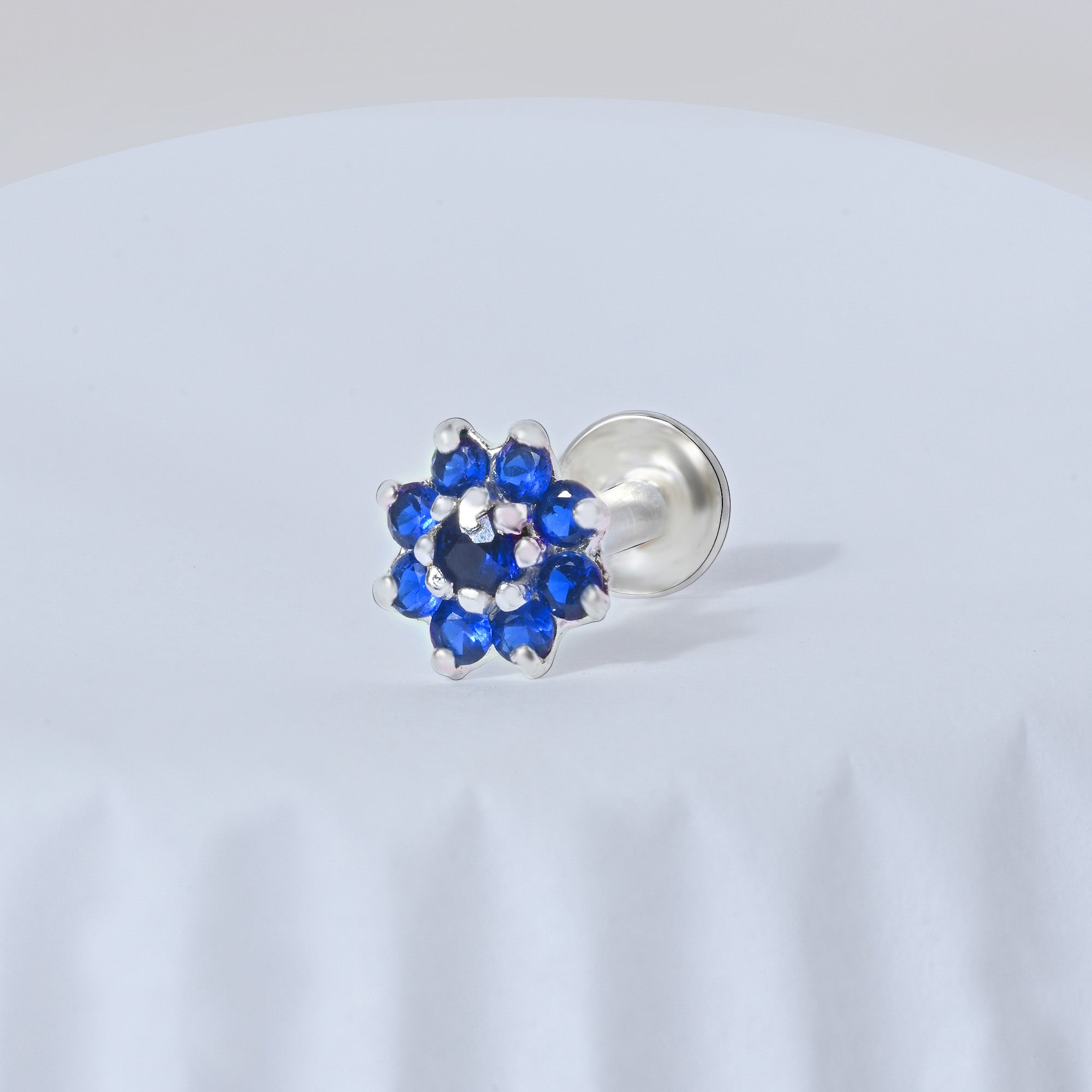 Bloom CZ Silver Nose Pin