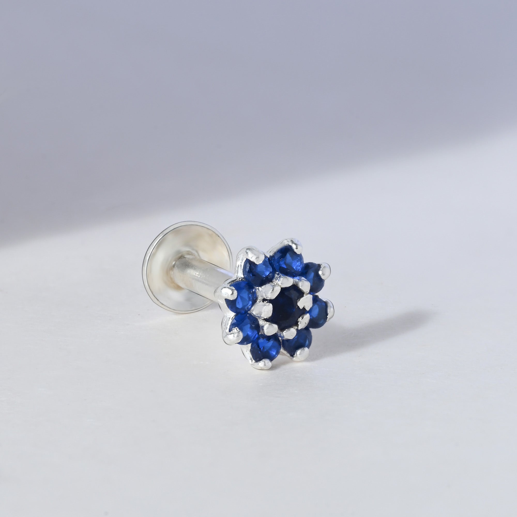 Bloom CZ Silver Nose Pin