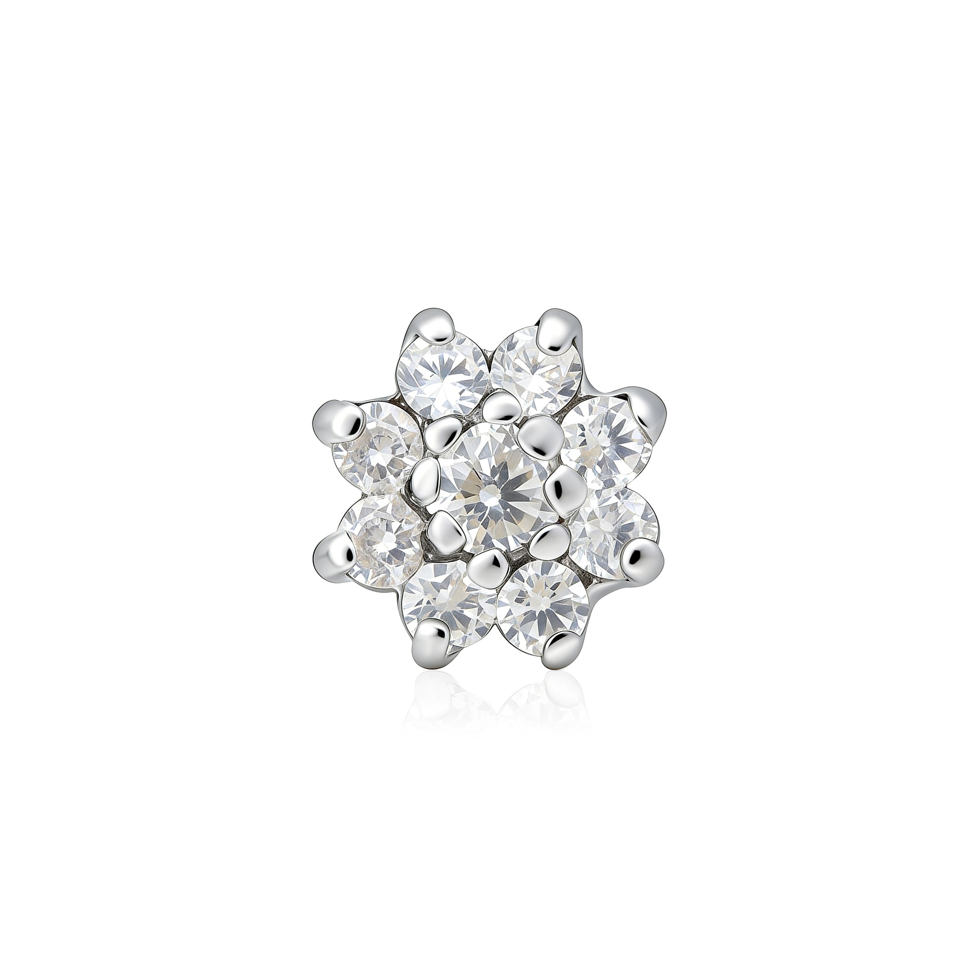 Radiant Floral Cluster Silver Stud