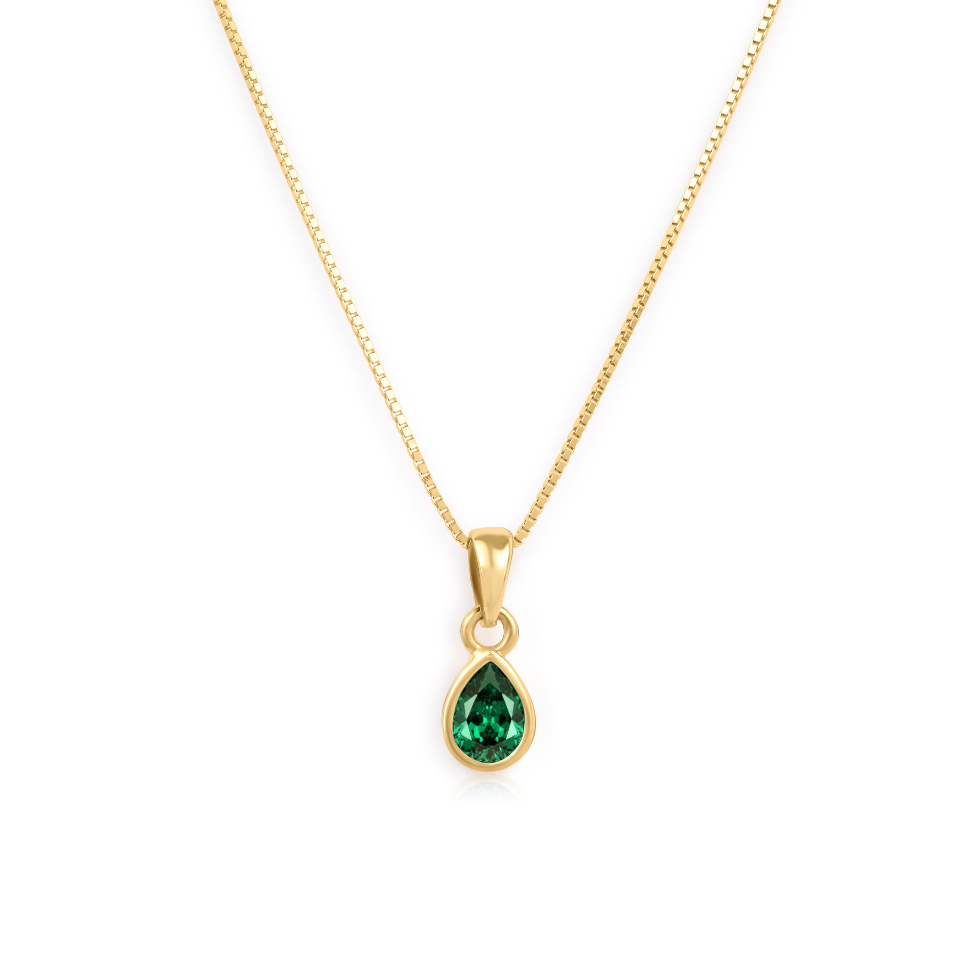 May Birthstone Silver Necklace