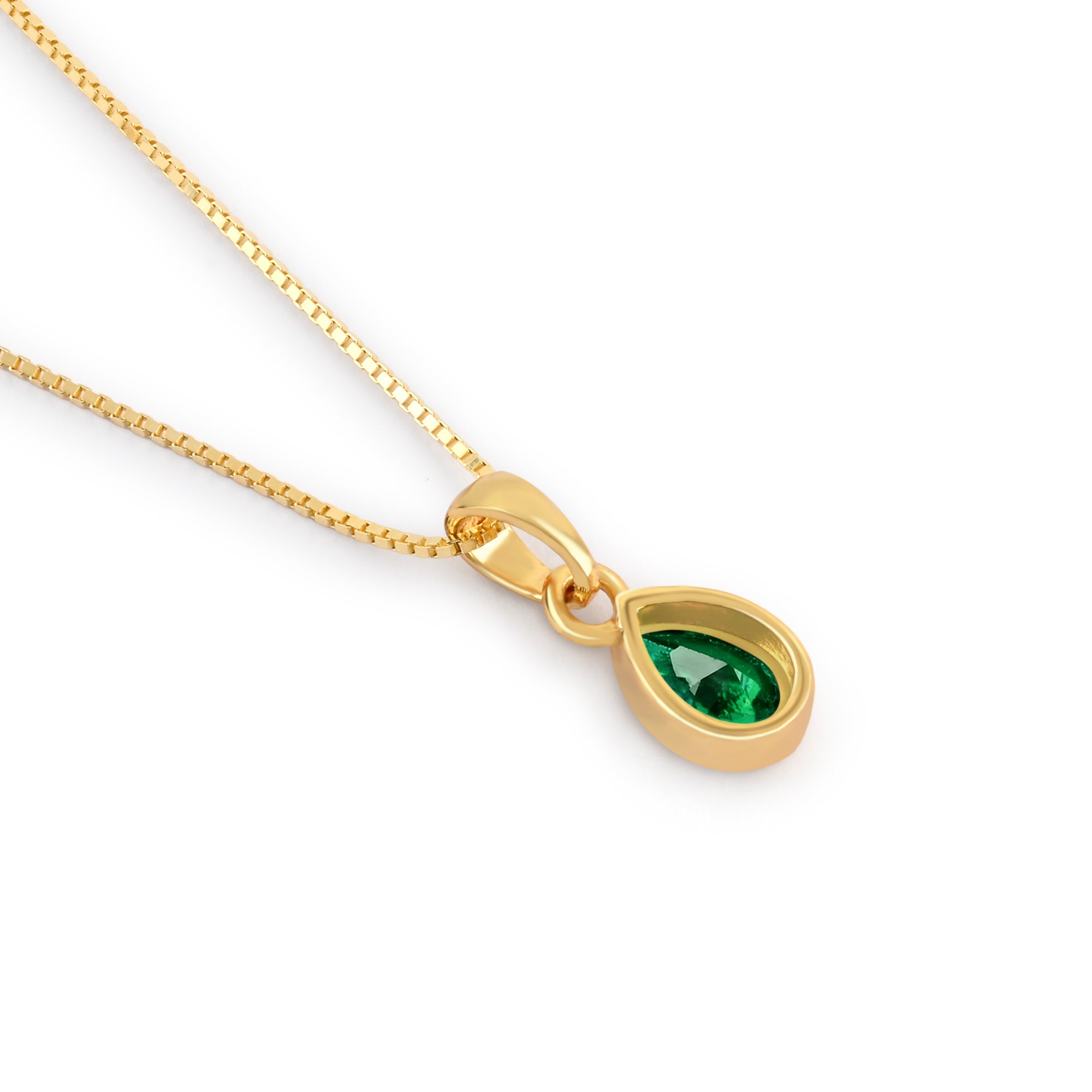 May Birthstone Silver Necklace