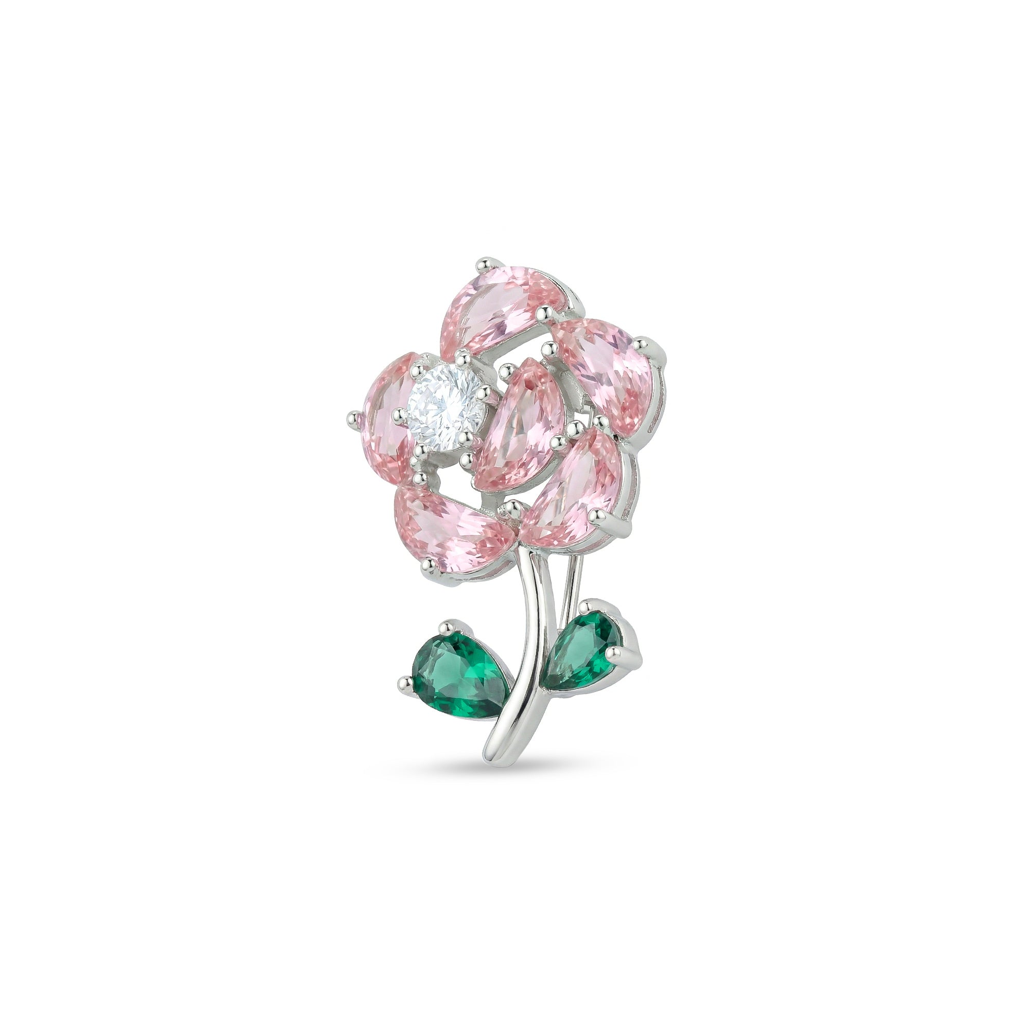 Rose Bloom Silver Brooch