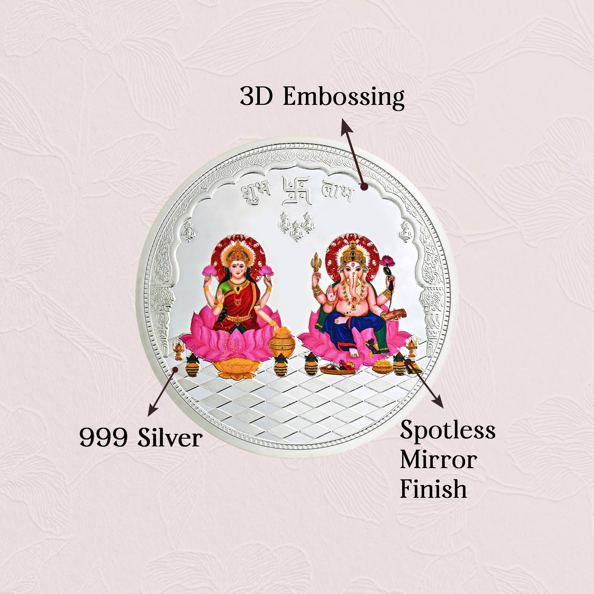 Pure 999 Silver 10g Lakshmi Ganesh Coin