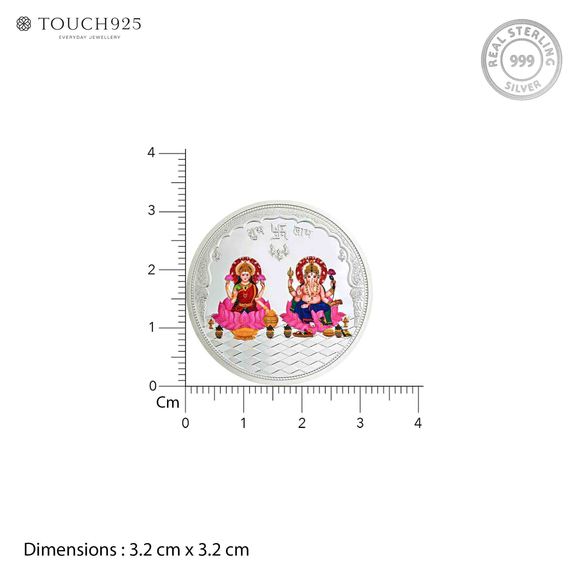 Pure 999 Silver 10g Lakshmi Ganesh Coin