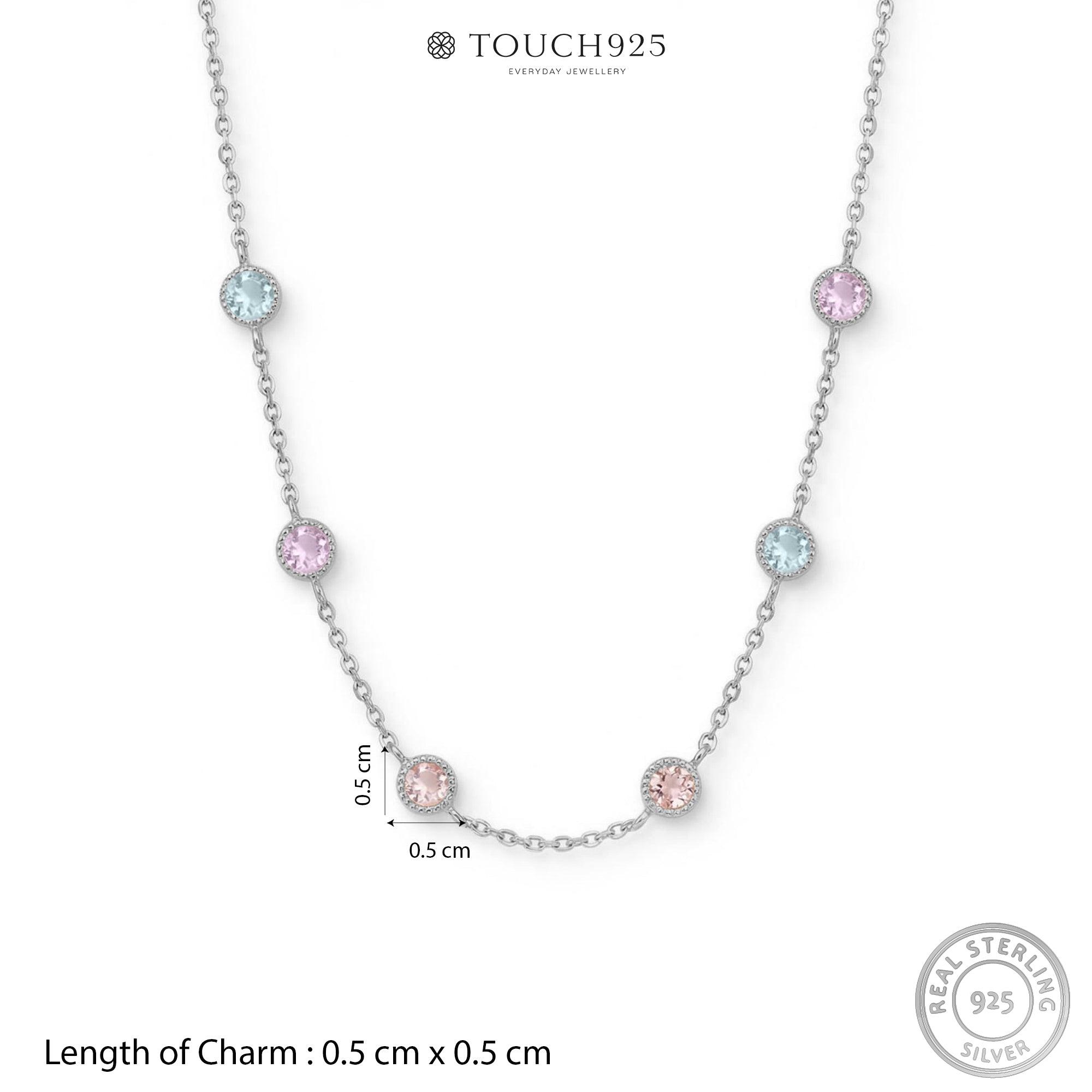 Pastel Bezel Necklace