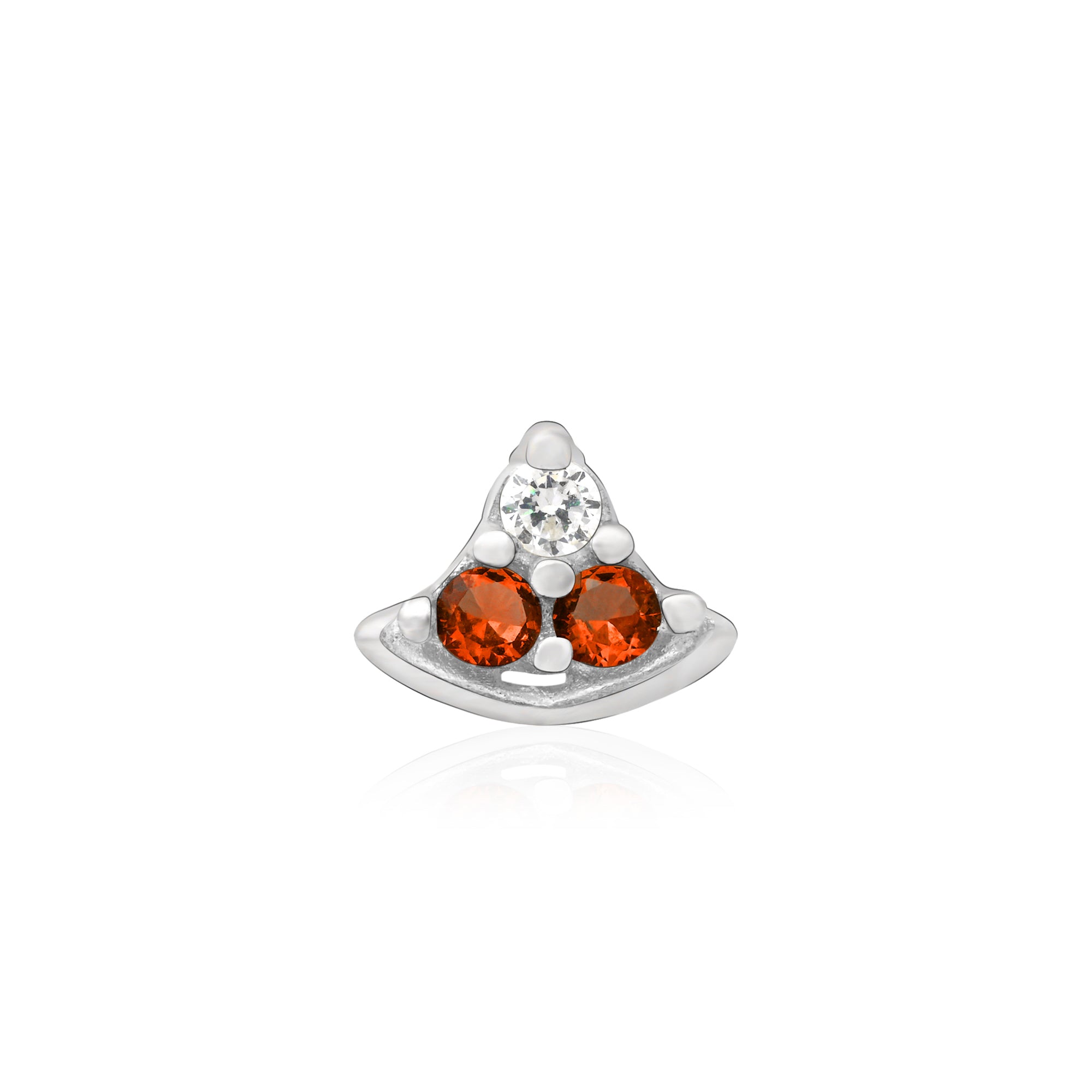 Crescent Charm Silver Nose Pin
