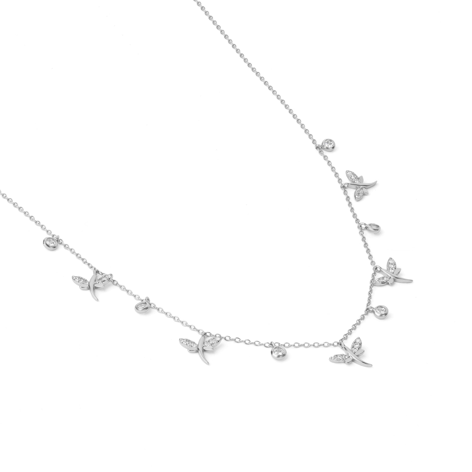 Dragonfly Charm Station Necklace