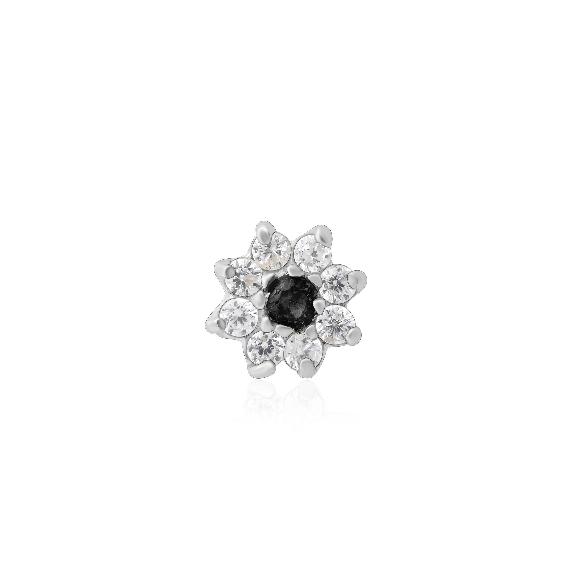 Floral Bloom Silver Nose Pin