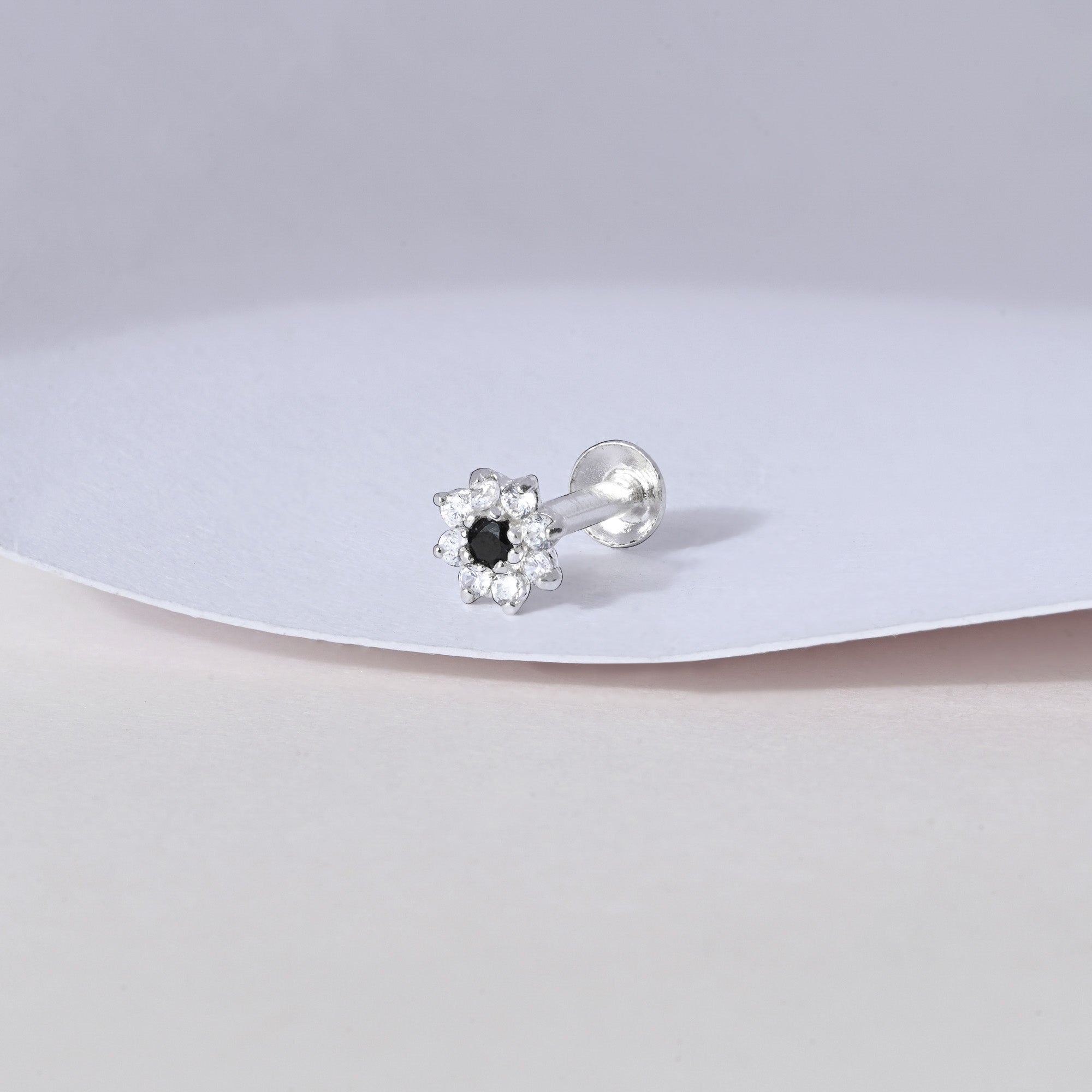 Floral Bloom Silver Nose Pin