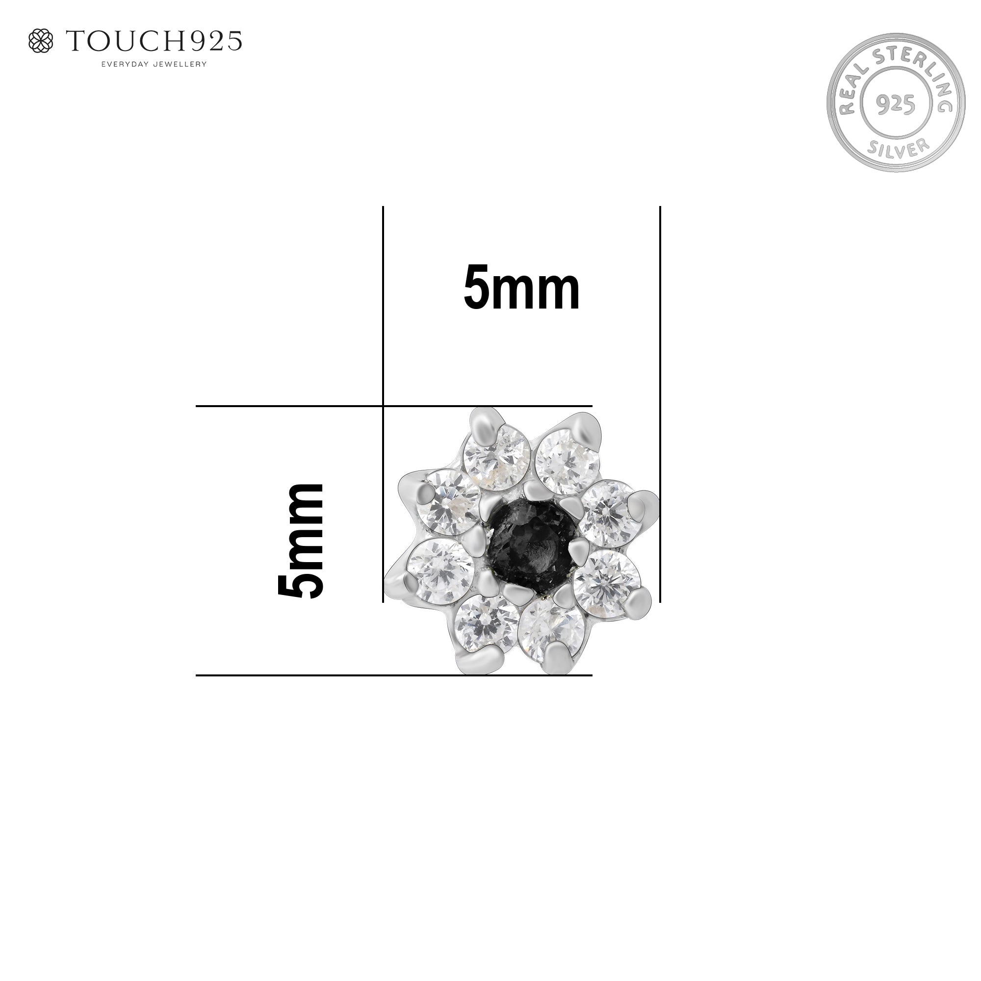 Floral Bloom Silver Nose Pin