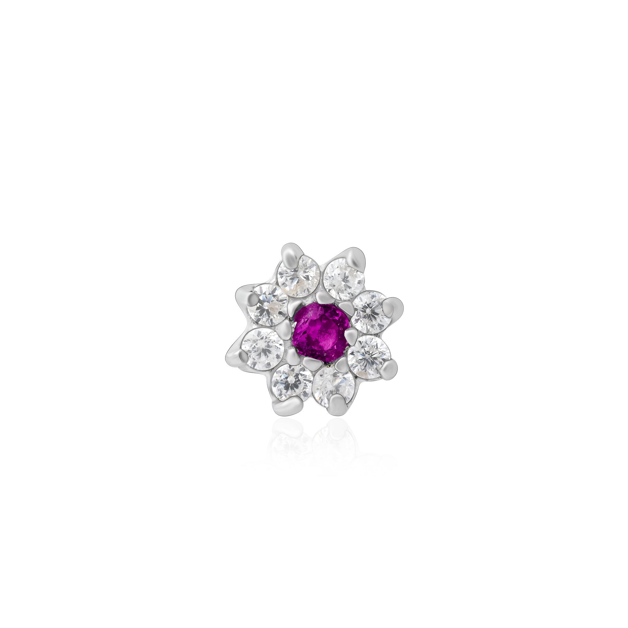Floral Bloom Silver Nose Pin
