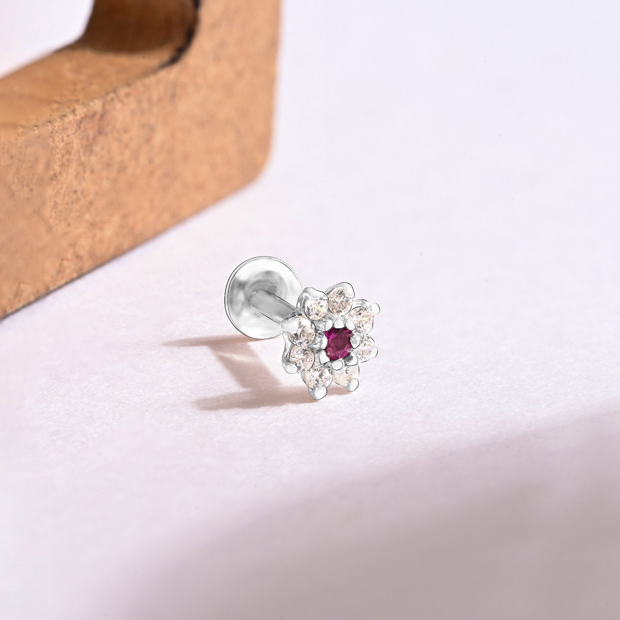 Floral Bloom Silver Nose Pin